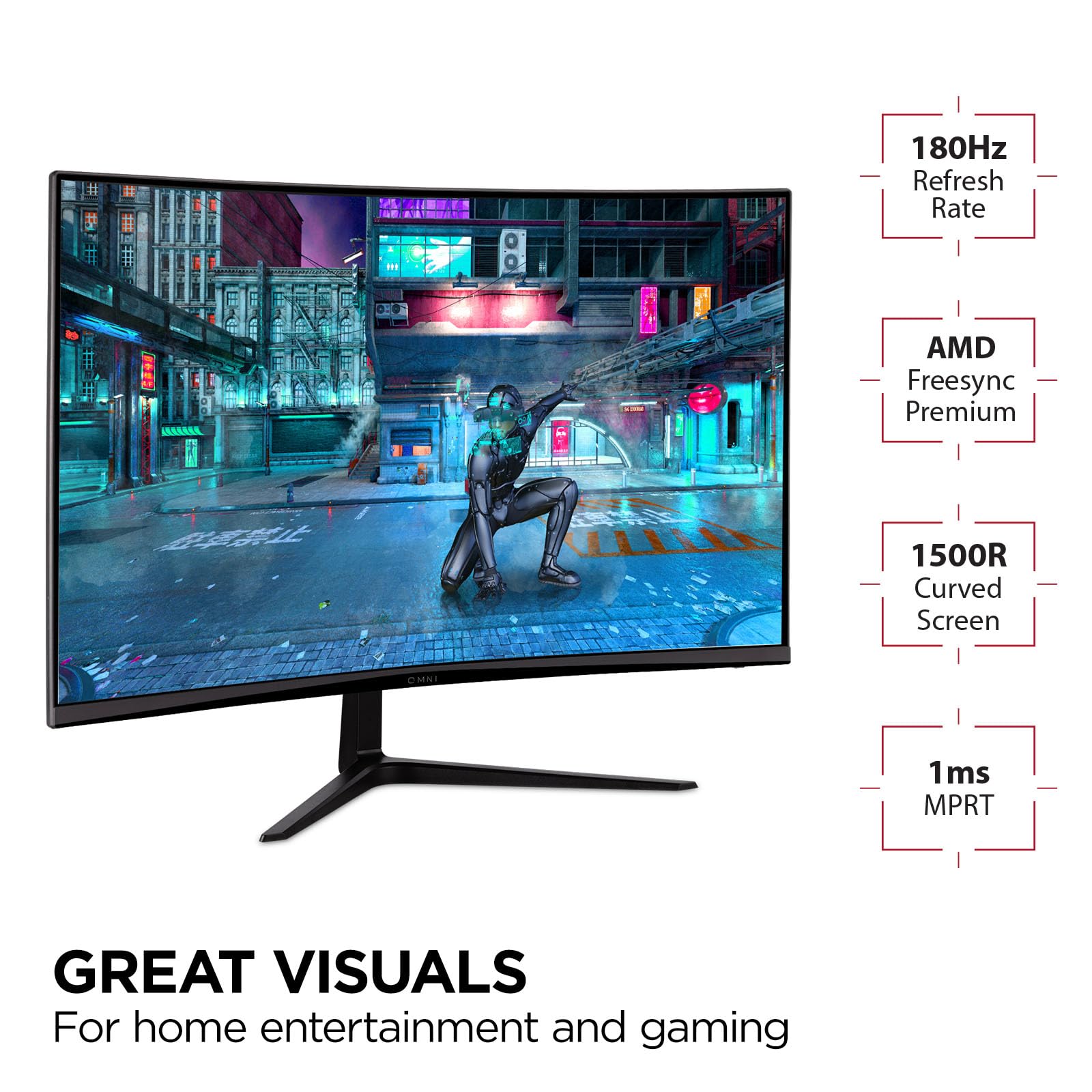 Viewsonic Omni Vx3218 Pc Mhd 32 Inch Curved 1080P 1Ms 165Hz Gaming Monitor With Adaptive Sync, Eye Care, Hdmi And Display Port