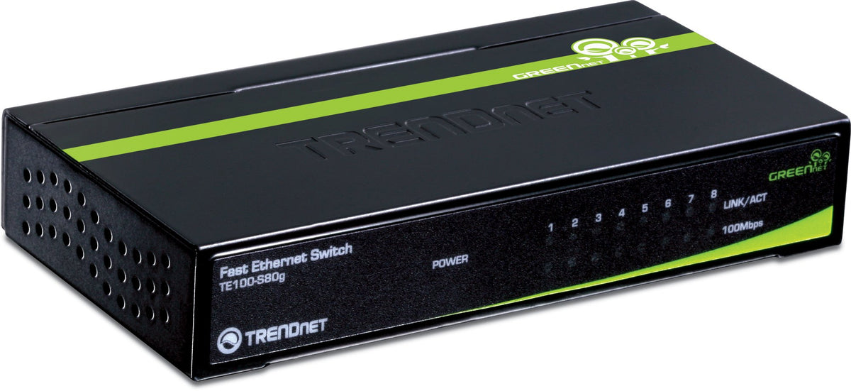 Trendnet Te100 S80G 8 Port 10/100 Mbps Greennet Ethernet Switch For Surveillance Systems
