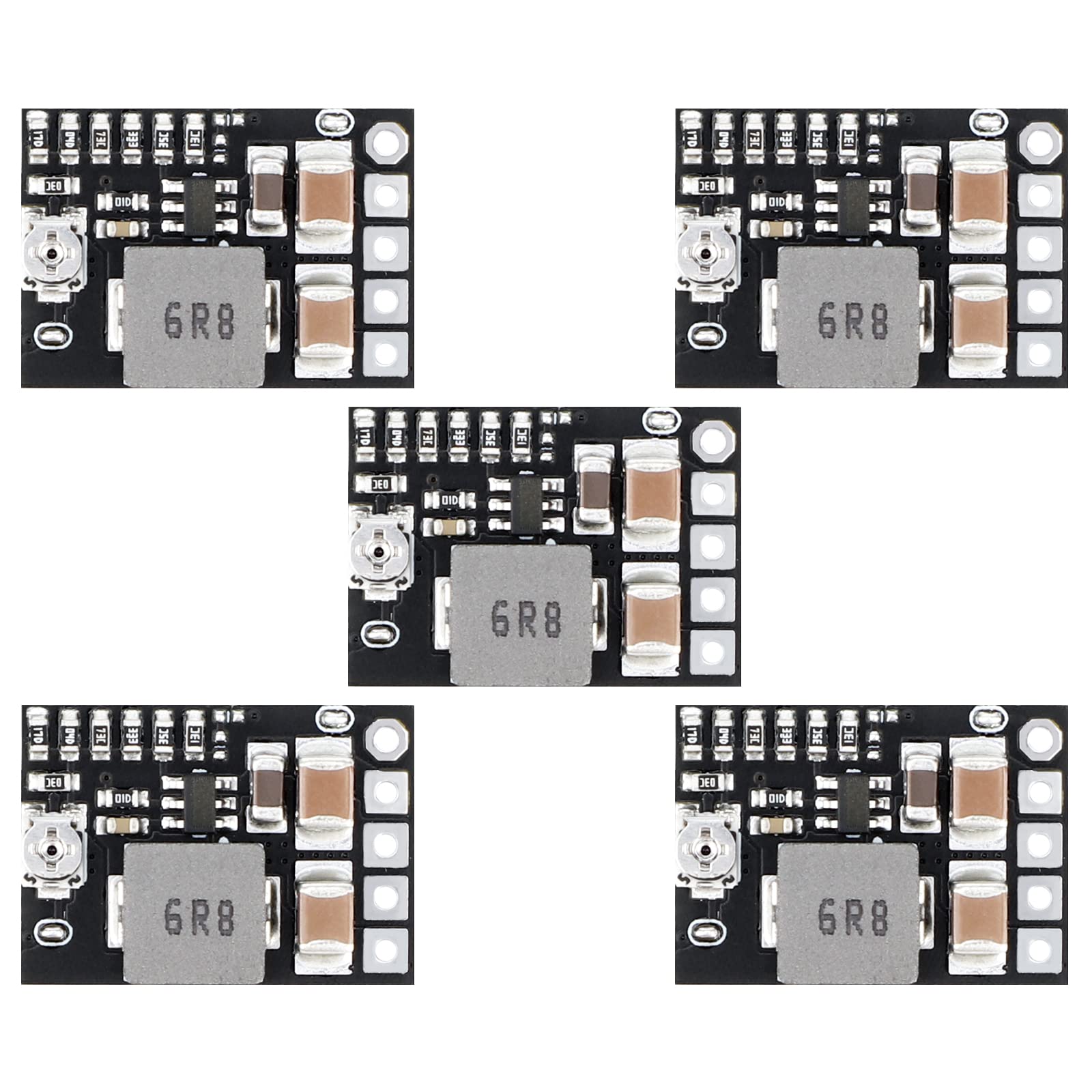 Drok Dc 5V Power Converter, 5Pcs Mini Voltage Buck Regulator Dc 4.5 20V 12V 9V Step Down To 5V Reducer Transformer Board 3A 10W