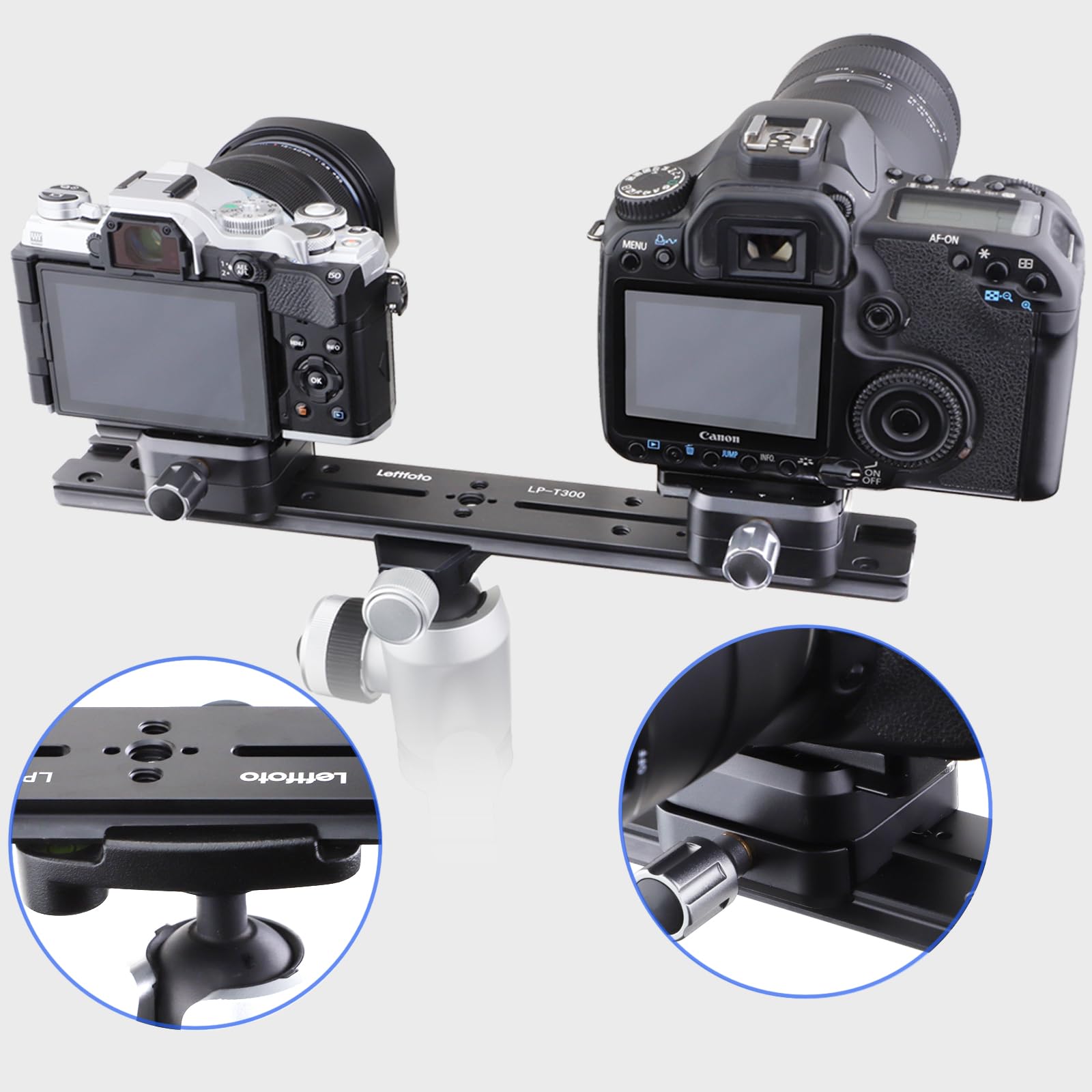 Leftfoto 300Mm Dovetail Slide Rail,Arca Swiss Type Quick Release Plate With Locating Hole For Arri,With More 1/4'' 3/8'' Threade