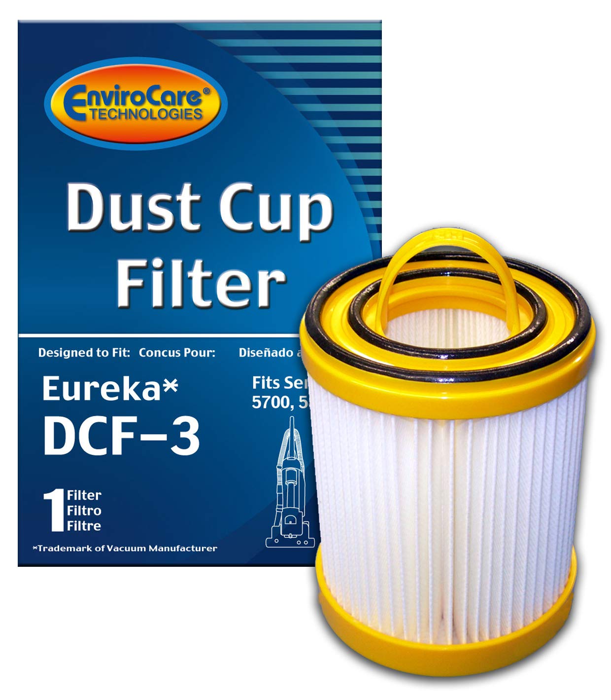 EnviroCare Replacement Premium Vacuum Cleaner HEPA Filter made to fit Eureka Style DCF3 Bagless Uprights