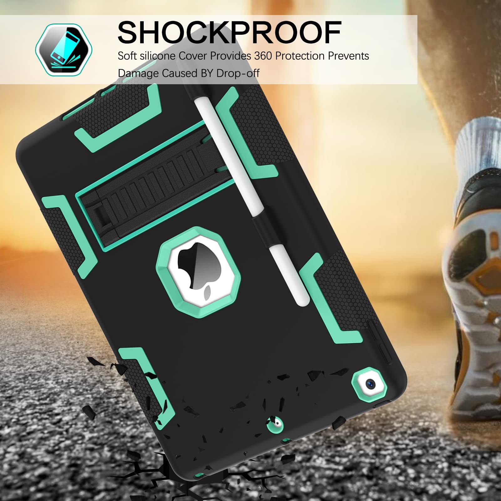 Veningo Ipad 9Th Generation Case, Ipad 8Th Gen Case, Ipad 7Th Gen Case, Ipad 10.2 2021/2020/2019 Case, 3 In 1 Heavy Duty Rugged