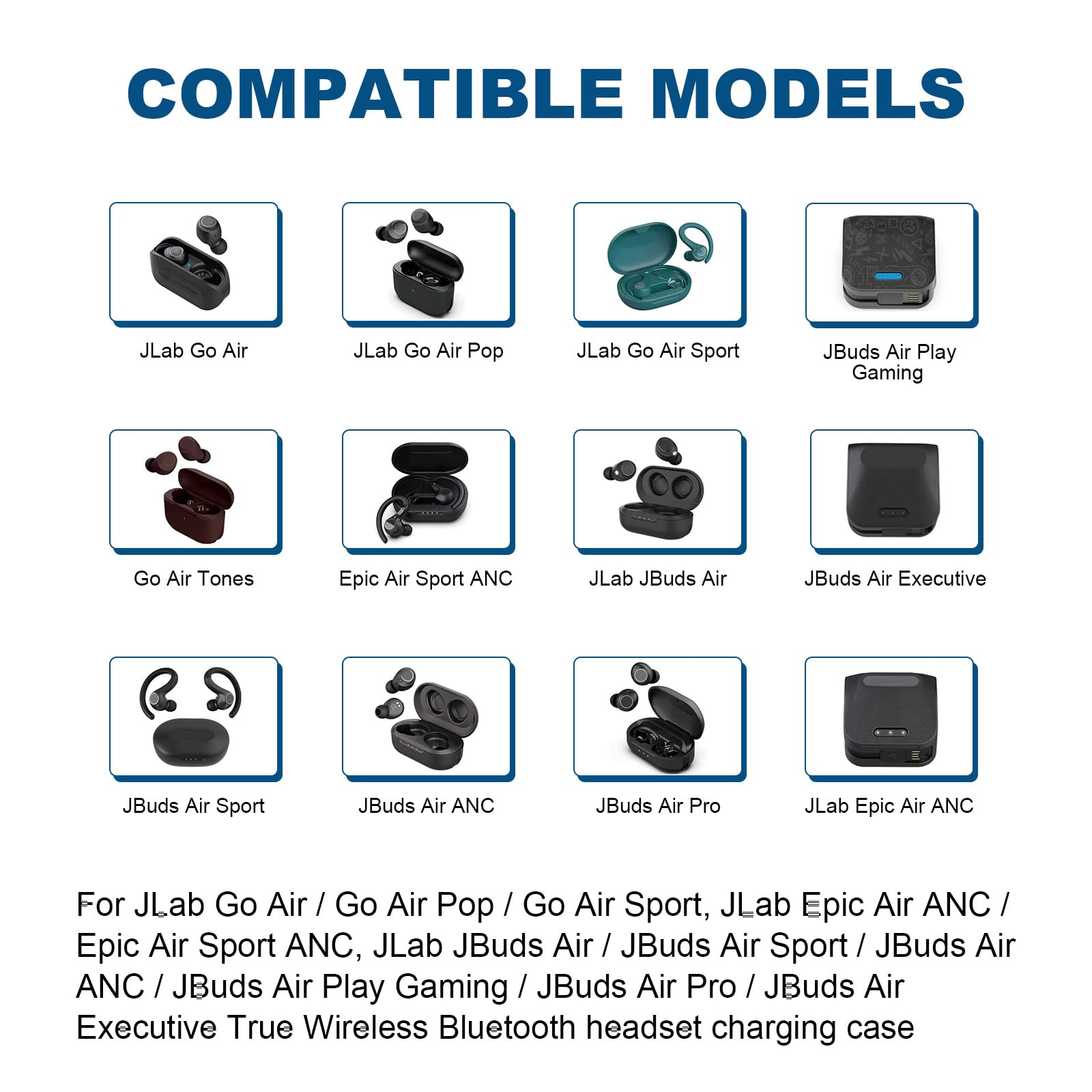 Zosvoses Go Air Pop Charger Compatible With Jlab Go Air Pop/Sport, Epic Air Anc/Sport Anc, Jbuds Air/Sport/Executive/Anc/Play Ga
