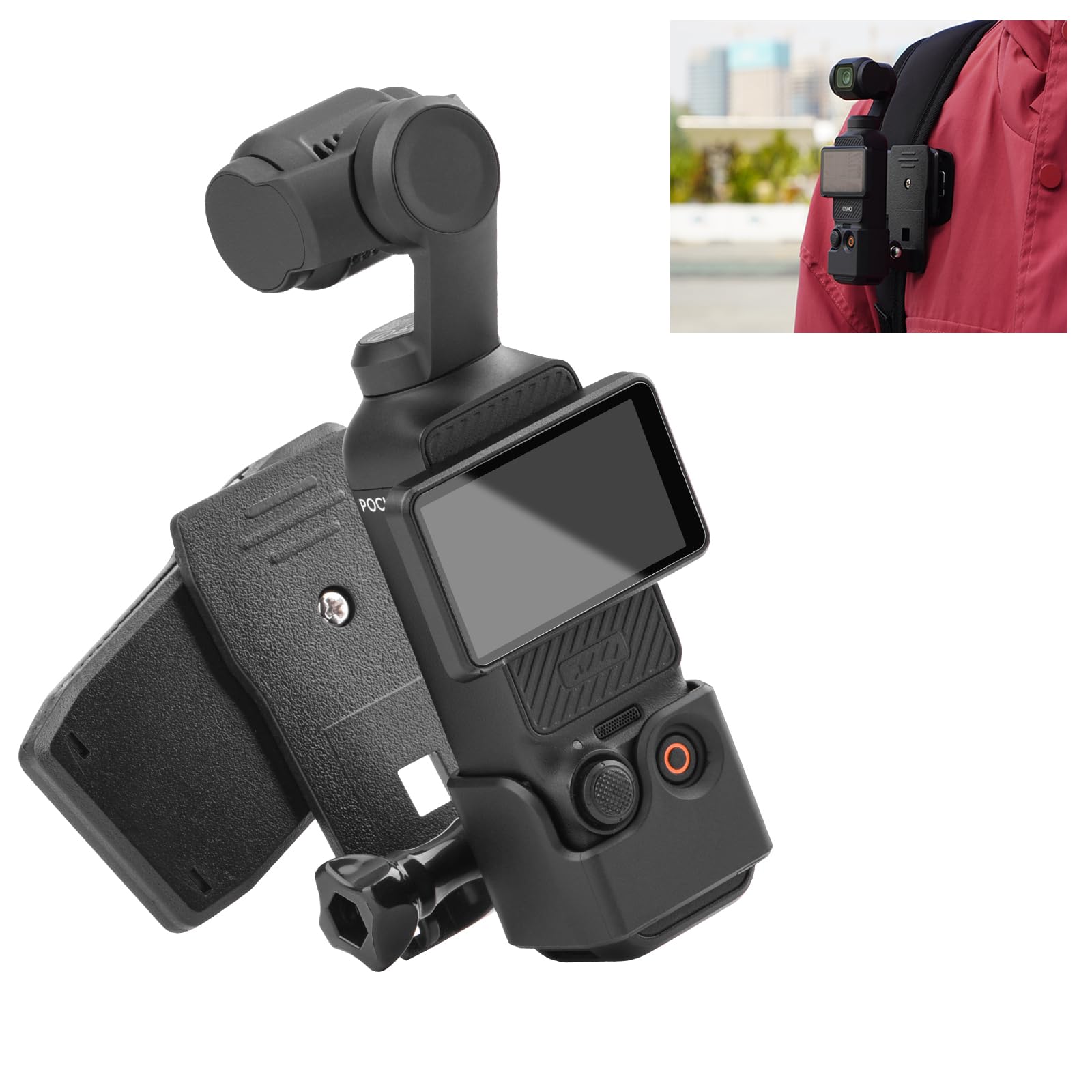 Flymile Backpack Clip Mount For Dji Osmo Pocket 3(With Expansion Adapter),Quick Release Shoulder Strap Holder For Gopro/Action 4