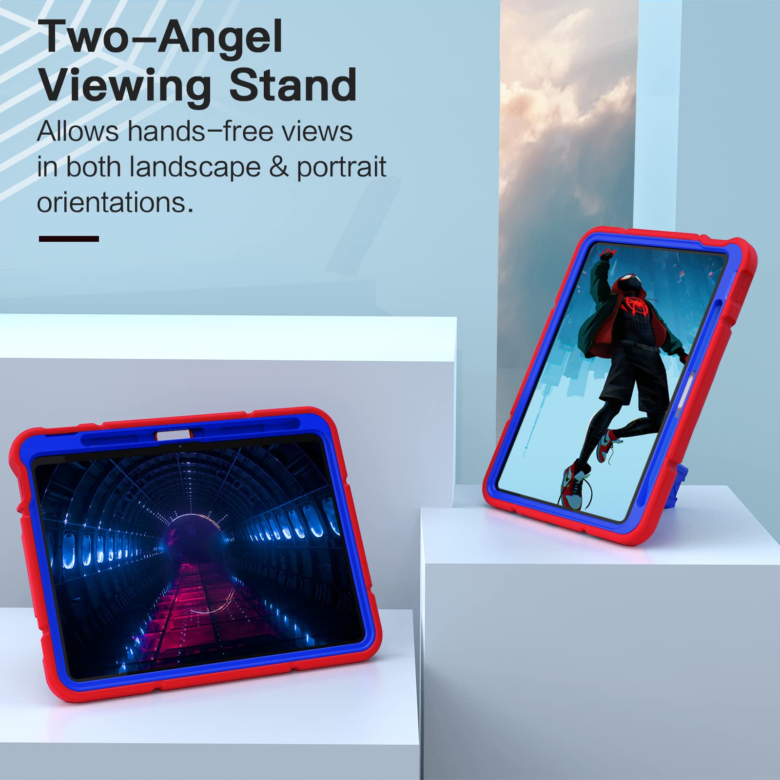 Grifobes Kids Case For Ipad 10Th Generation Case, For 2022 10.9 Inch Ipad 10 Th Generation Case With Pencil Holder & Stand, Heav