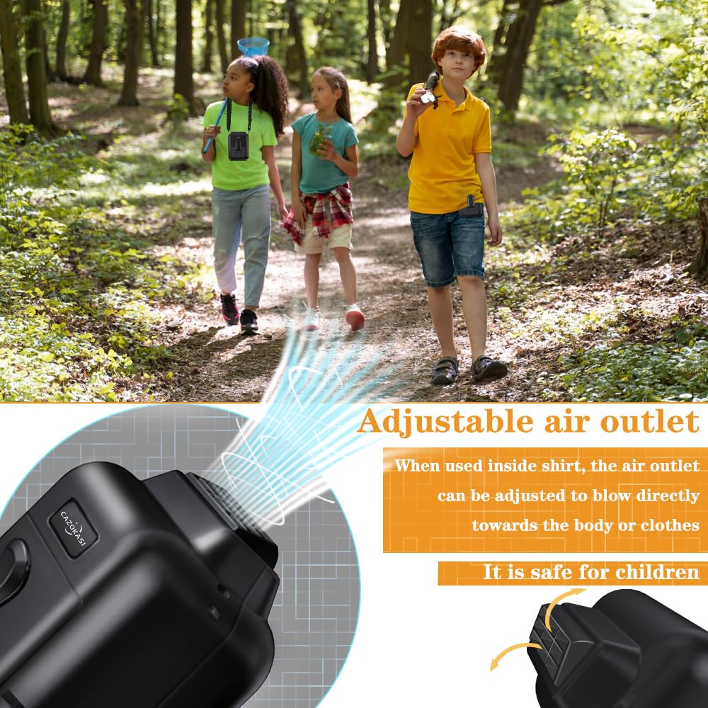 Cazokasi Personal Fan Portable Usb Rechargeable Waist Clip Fan Working Fan Hand Free 8000Mah, 6 32Hours Wearable Cooler Fan For