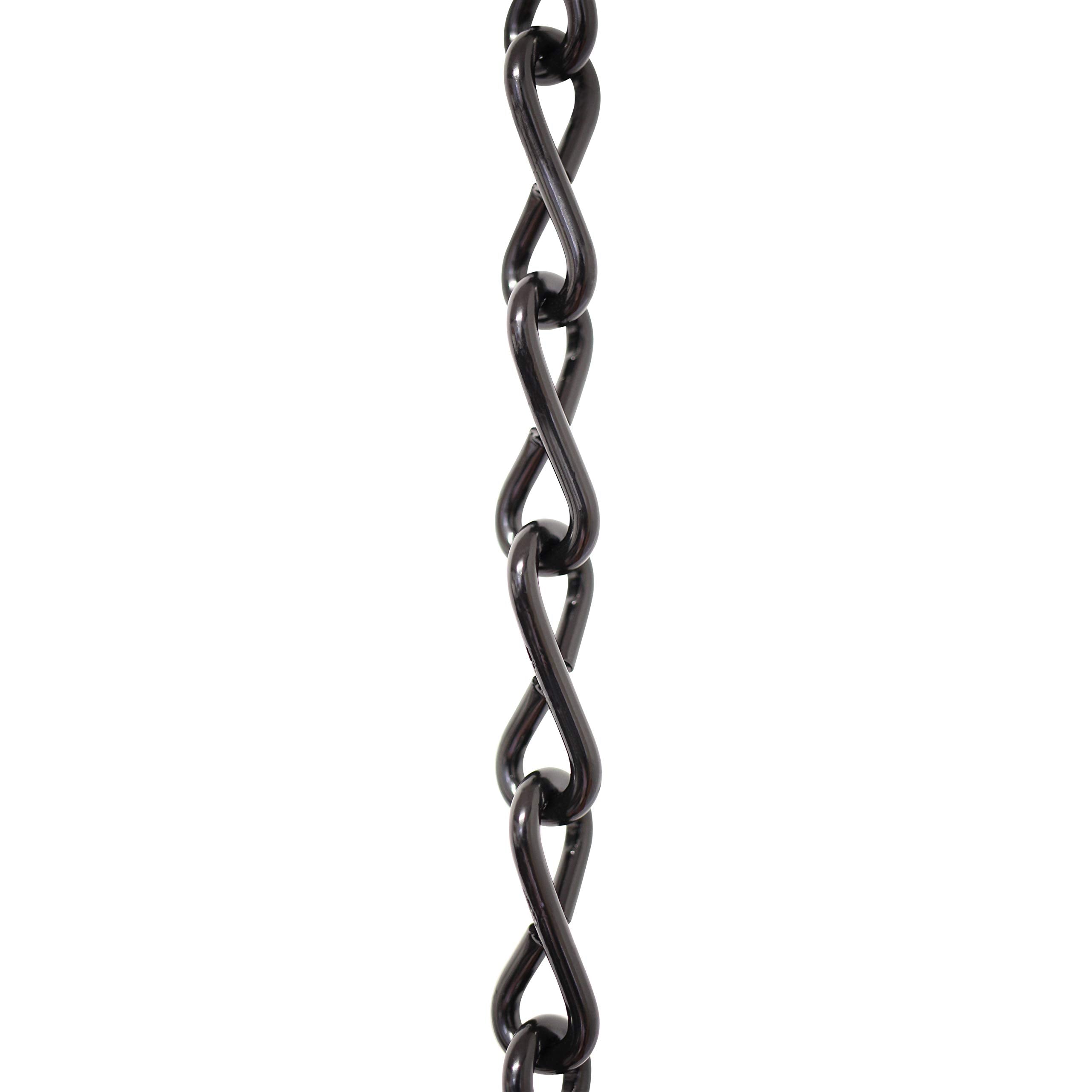 Rch Hardware Ch S50 12 Blk Steel Fixture Chain, 13 Gauge, Black