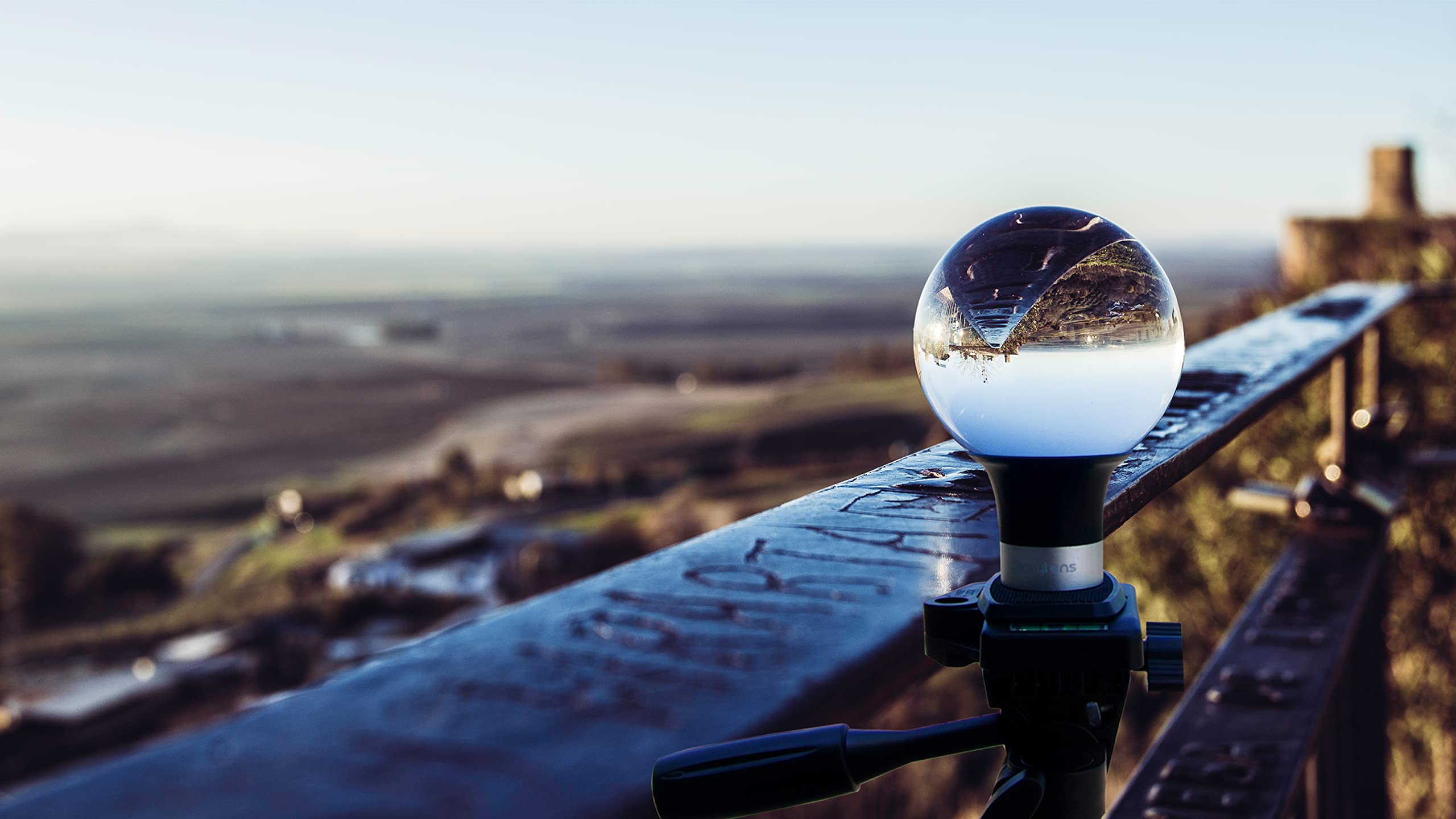 Omylens Lens Ball With Mount, K9 Crystal Ball (80Mm) + Suction Mount Cup + Flat Base (1/4'' 20 General Internal Thread) + Silk B