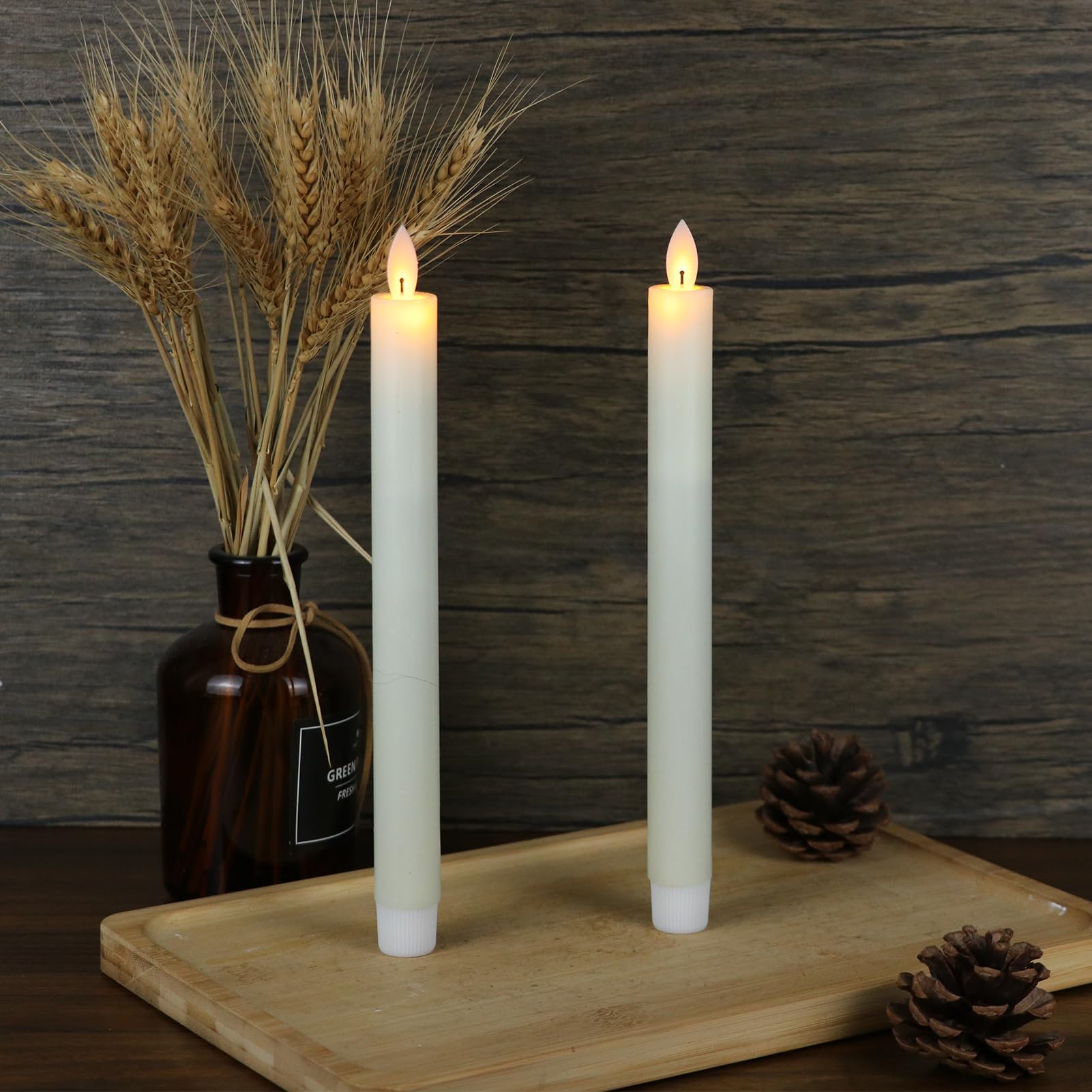 Wondise Halloween Flameless Taper Candles With Remote And Timer, Battery Operated 3D Wick Flickering With Blood Dripping Hallowe