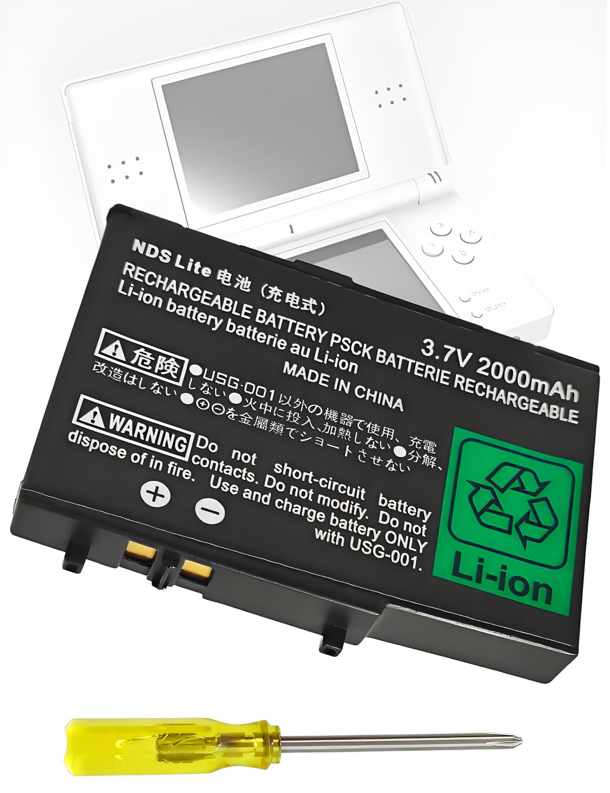 USG-003 for Nintendo DS Lite Battery - USG-001 Battery Replacement Compatible with Nintendo DS Lite, NDS Lite, DSL, NDSL Game Pl