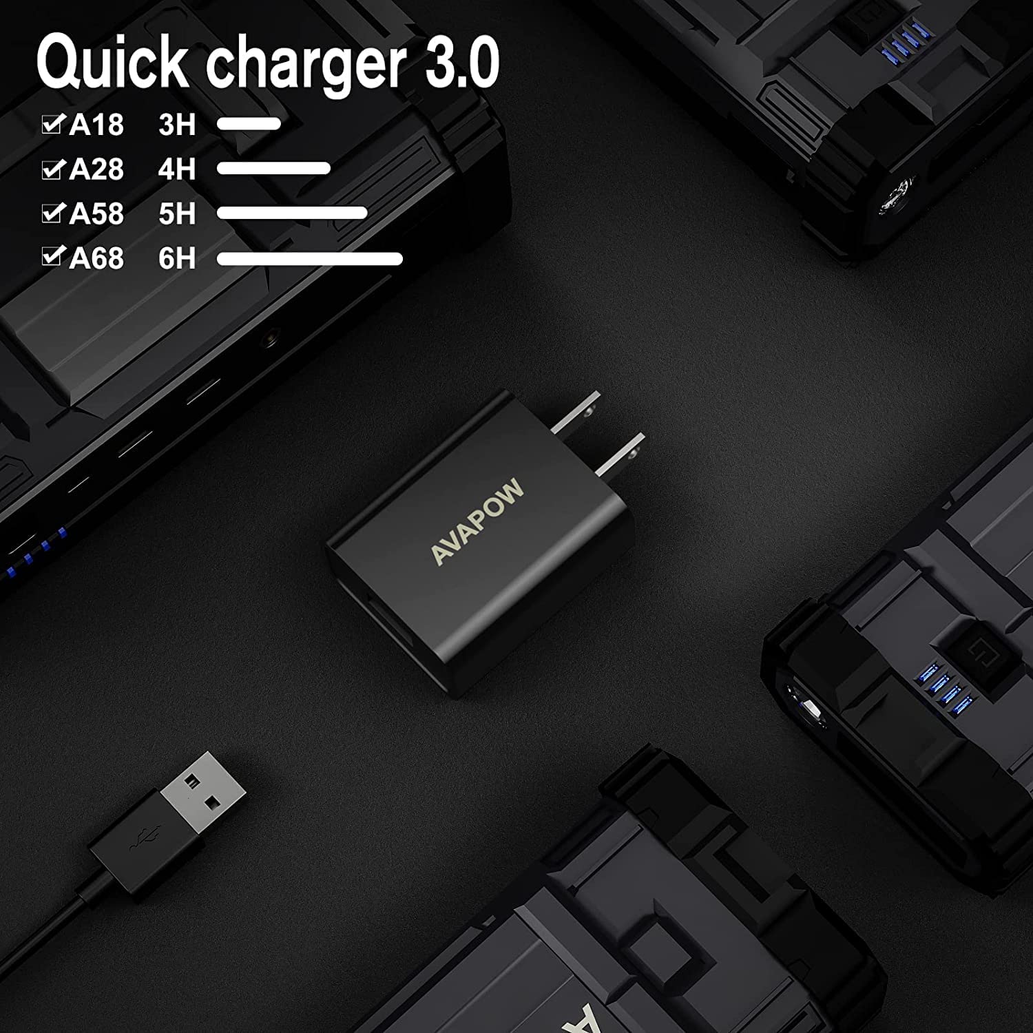 Avapow Usb C Wall Charger Fast Charging, 3A/5V 18W Usb C Power Adapter Charger, Charger Block Fit For Avapow And Others (Black)