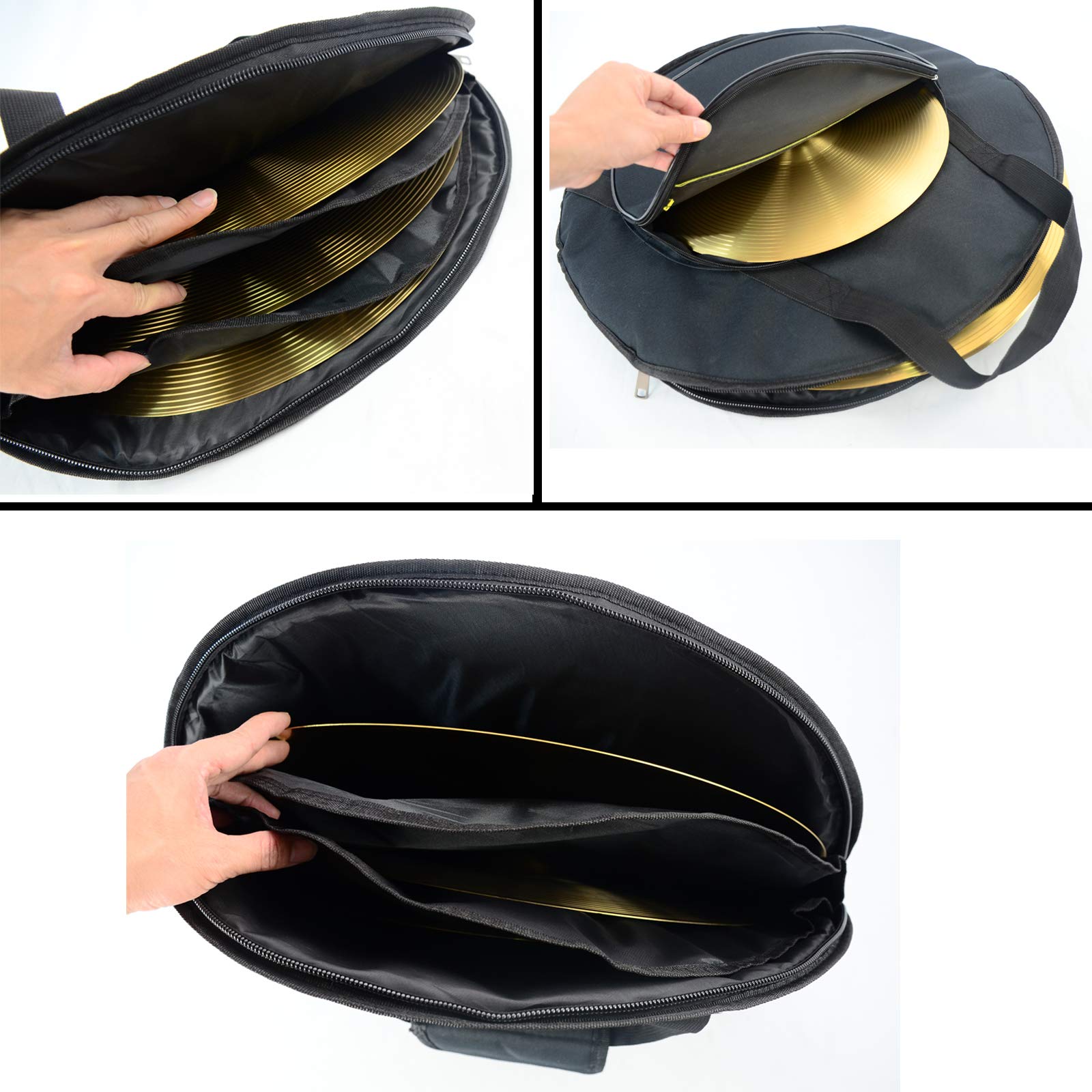 Akozlin 22'' Cymbal Gig Bag With Carry Handle,5Mm Thick Padded Cotton For Perfect Protection, Great For Dust Proof And Waterproo