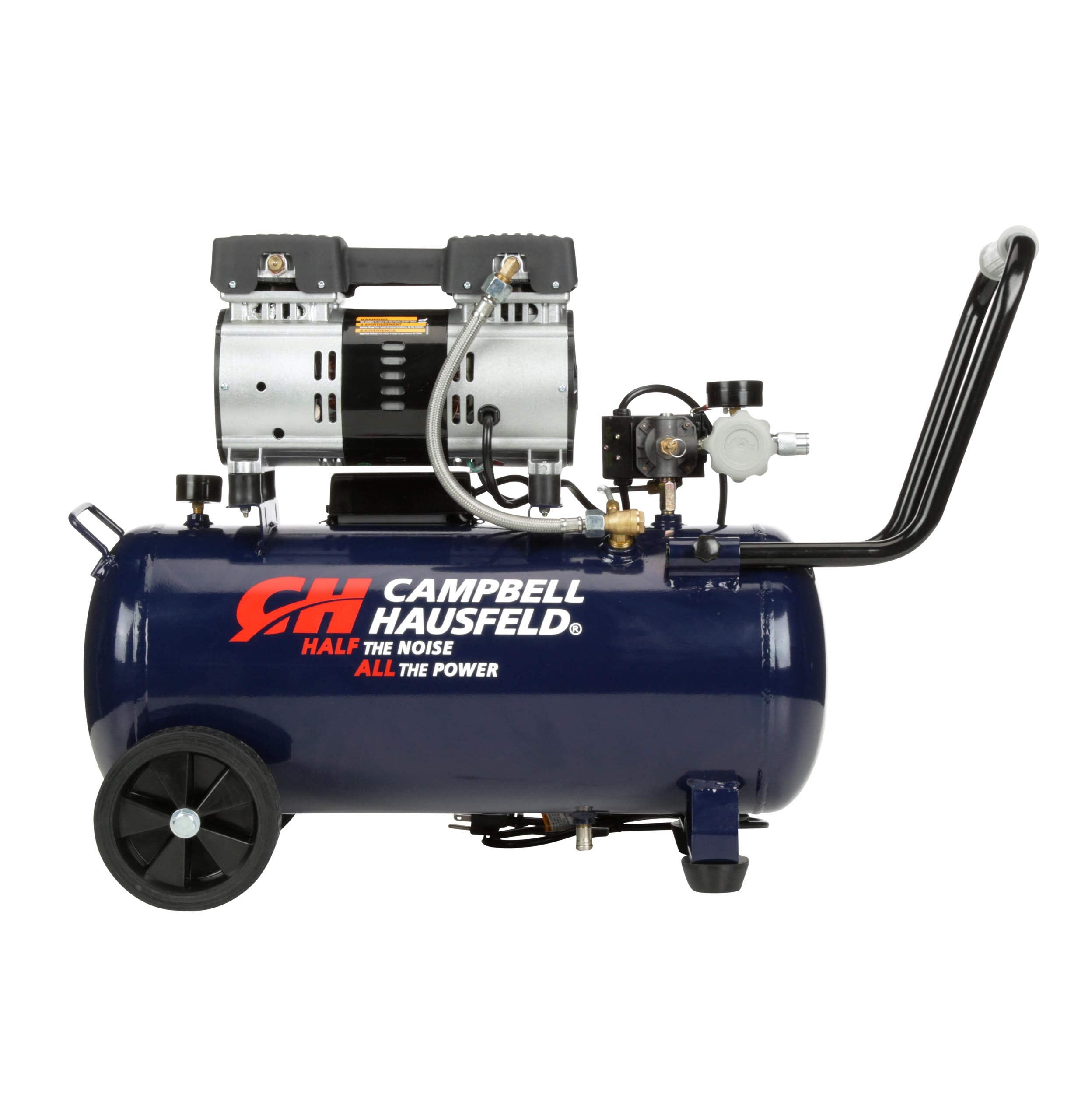 Campbell Hausfeld 8 Gallon Air Compressor, 65Db Quiet Portable Air Compressor, 120V, 125 Max Psi Oil And Maintenance Free Pump