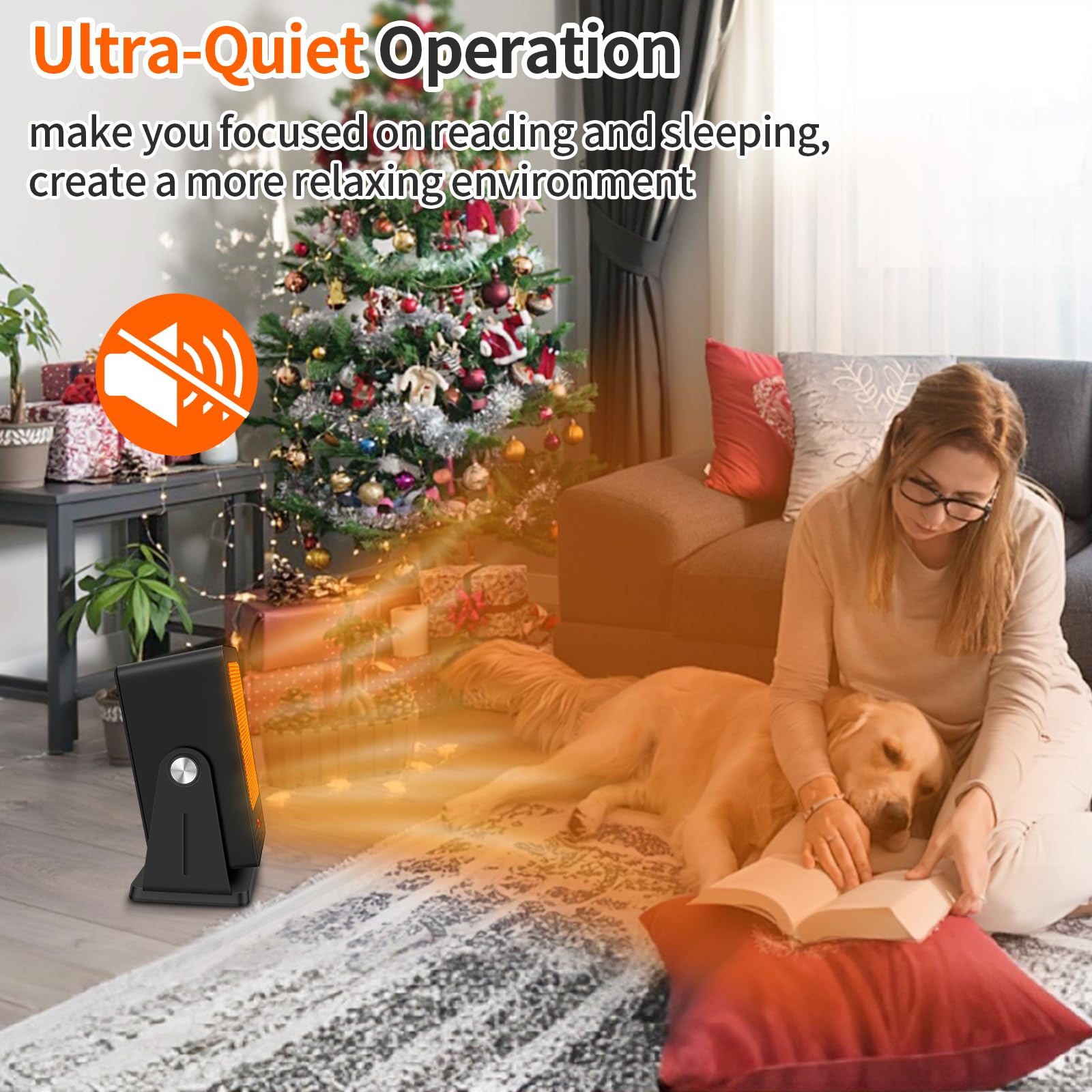 Verminget Portable Space Heaters For Indoor Use,Desktop Heater With 900W Ptc 2S Fast Heating, 30 Adjustable Angle Design Small E