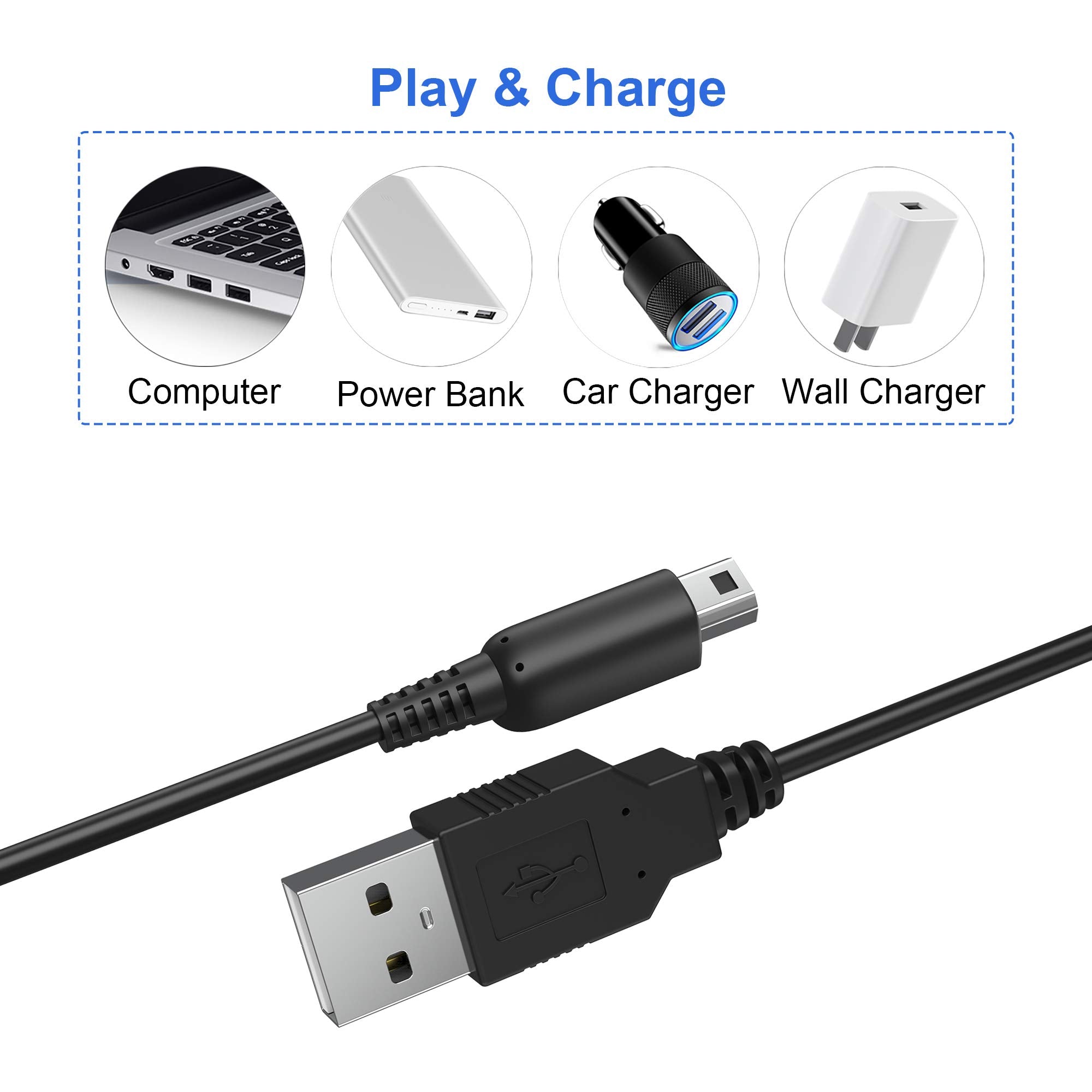Dsi Usb Charger Cable Kit, Dsi Charger Cable And Stylus Pen Compatible With Nintendo Dsi, Play And Charge Power Charging Cord Fo