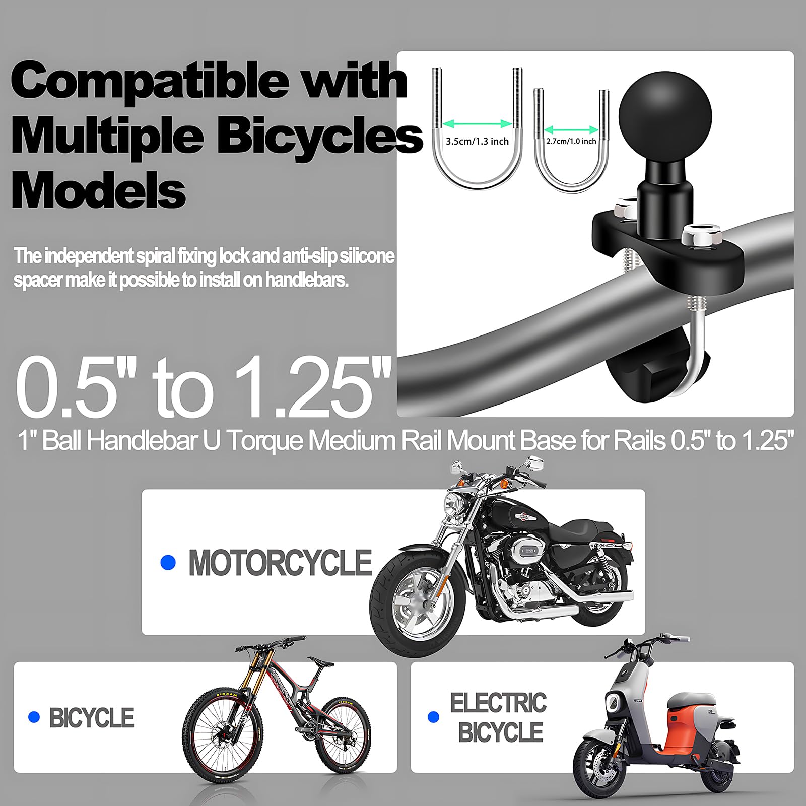 Bike Bicycle Phone Holder, Motorcycle Handlebar Phone Mount, Cell Phone Clamp Accessories, Scooter Phone Clip For Iphone 15 Pro