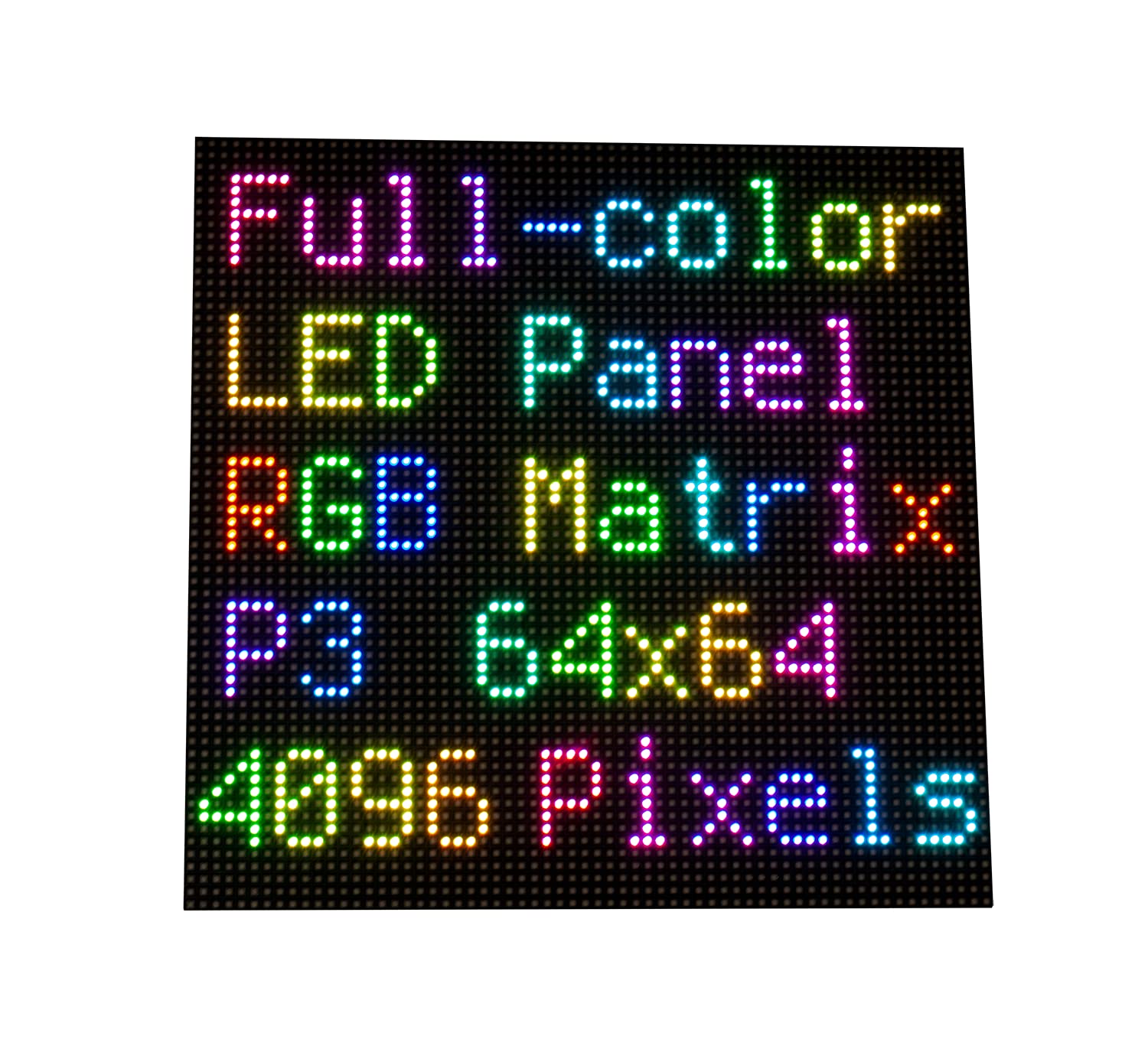 Coolwell Rgb Full Color Led Matrix Panel For Raspberry Pi And Ardui, 3Mm Pitch, 64  64, 4096 Individual Rgb Leds, Brightness Adj