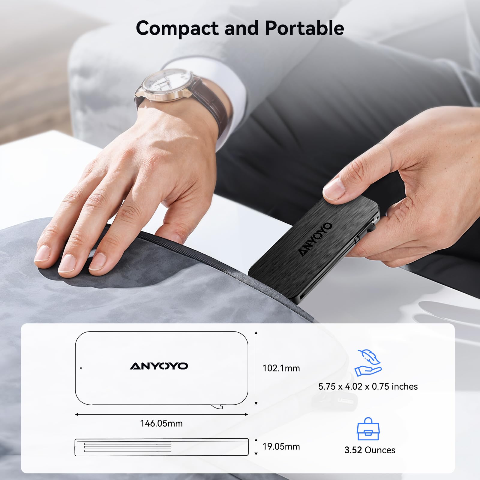 Anyoyo Nvme Enclosure With Built In Type C Cable, 10Gbps Ssd Enclosure, Usb 3.2 Gen 2 M.2 Enclosure For M.2 Pcie Nvme And Sata S