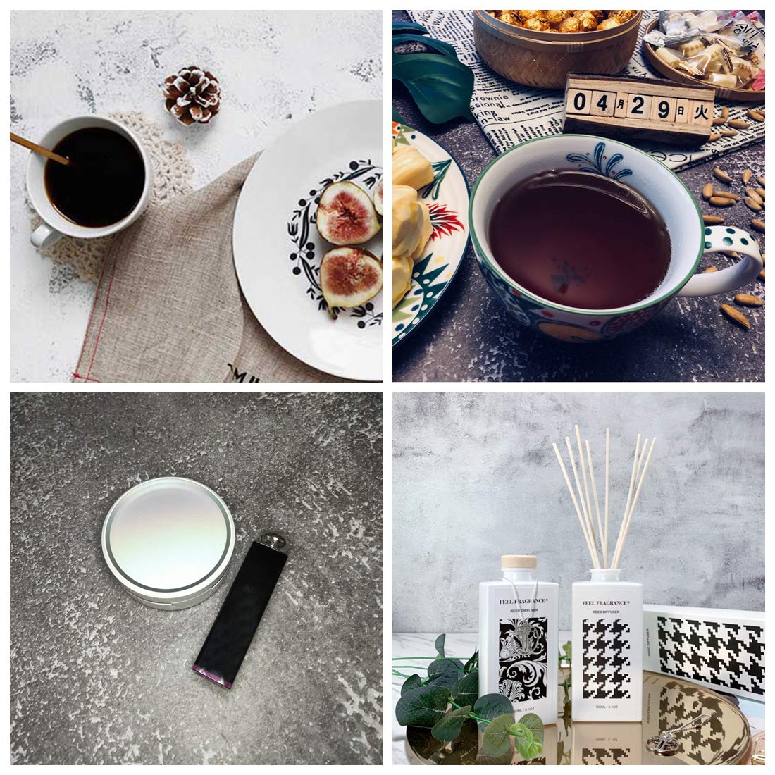 Meking 3Pcs 34X22In Double Sided Photography Backdrop Paper, Cement & Marble Texture Small Product Photo Background For Food Jew