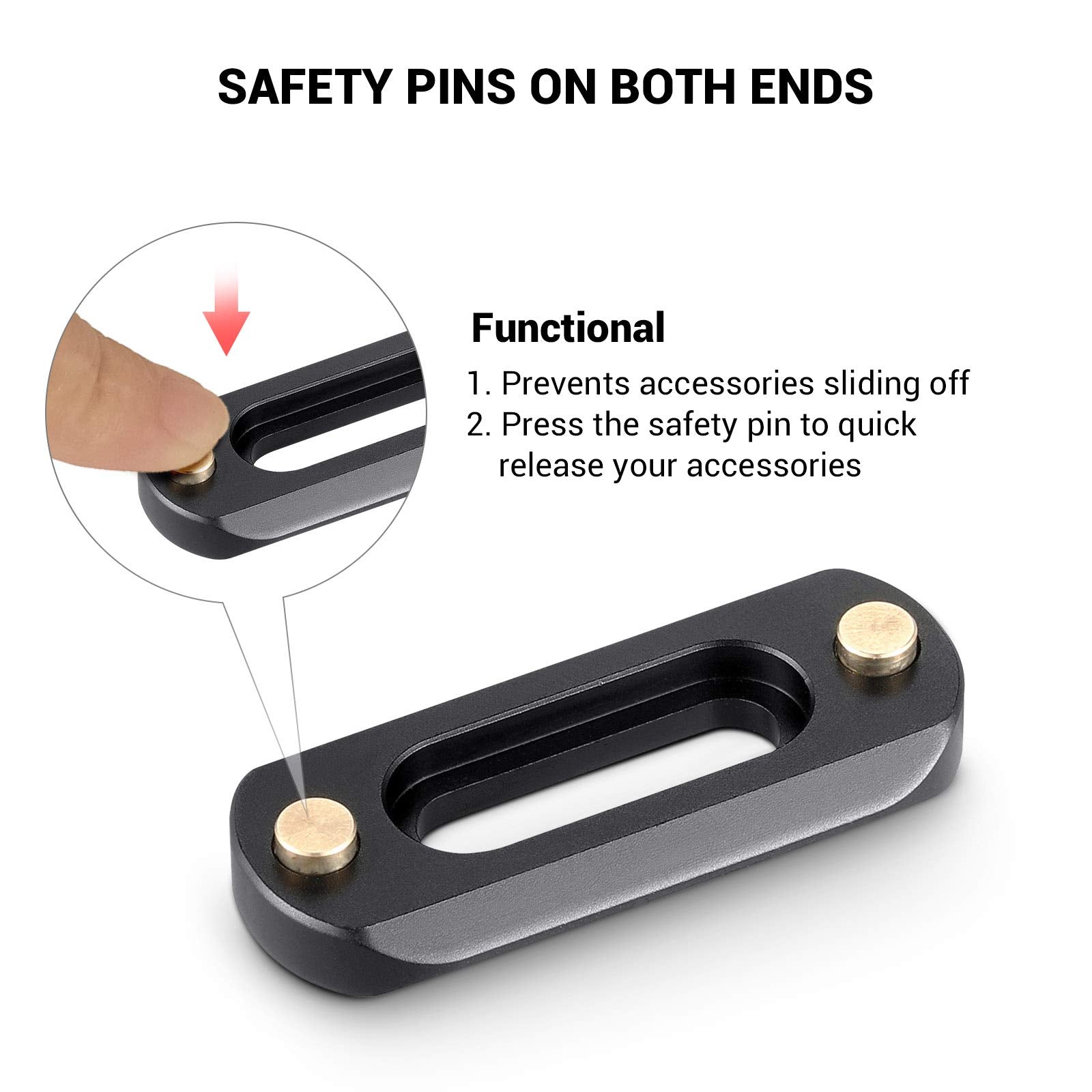 Smallrig Mini Nato Rail, Anti-Off Quick Release Nato Rail, Thickness 6Mm, Length 48Mm For Nato Handle, Camera Cage - 2172