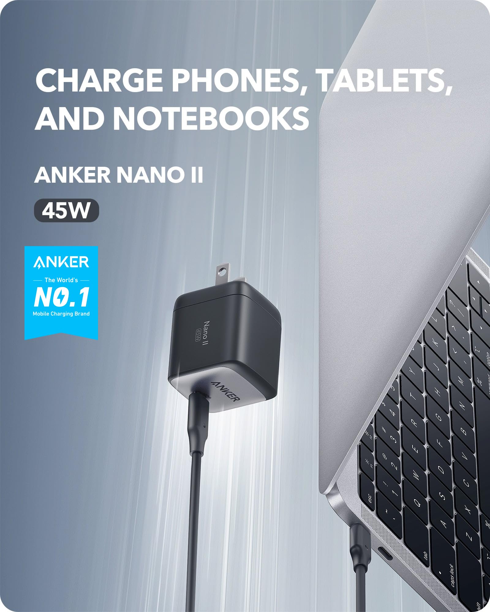 Anker Usb C Charger, 713 Charger (Nano Ii 45W), Gan Ii Pps Fast Compact Foldable Charger For Macbook Pro 13, Galaxy S22/S22+/S22