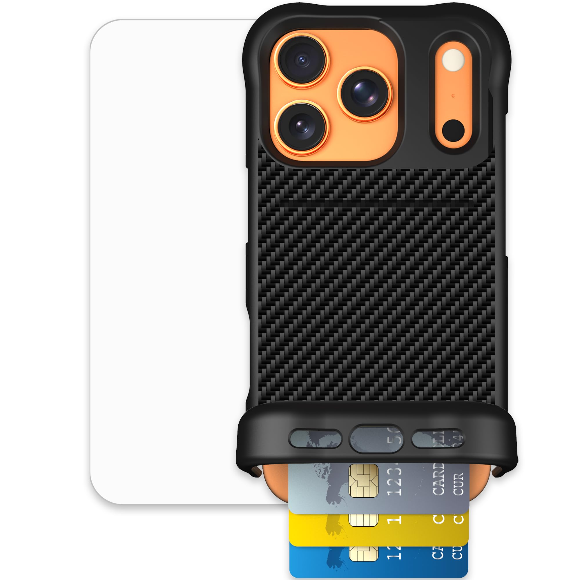 Scooch for iPhone 17 Pro Case with Card Holder, Wingmate Wallet Case with Hidden Card Slot and RFID Protection, Bundled with Tem