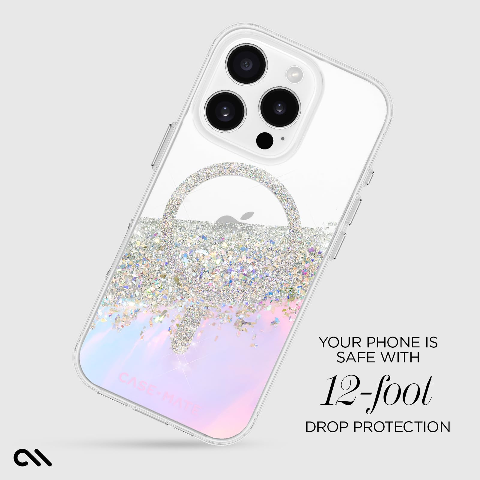 Case Mate Iphone 16 Pro Case [Compatible With Magsafe]   Sparkly Holographic Phone Case With 12Ft Drop Protection   Premium Magn