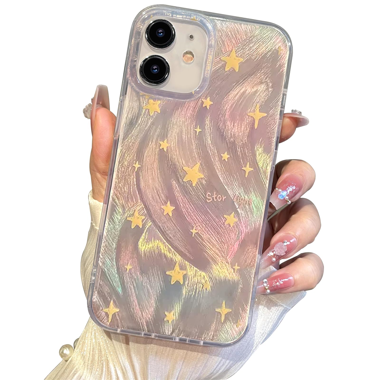 I Mgae In Ar Phone Hard Case 6.1 Inch Compatible With Iphone 11 Case 2019 Release Slim Holographic Fade Star Women Girls, Hard P