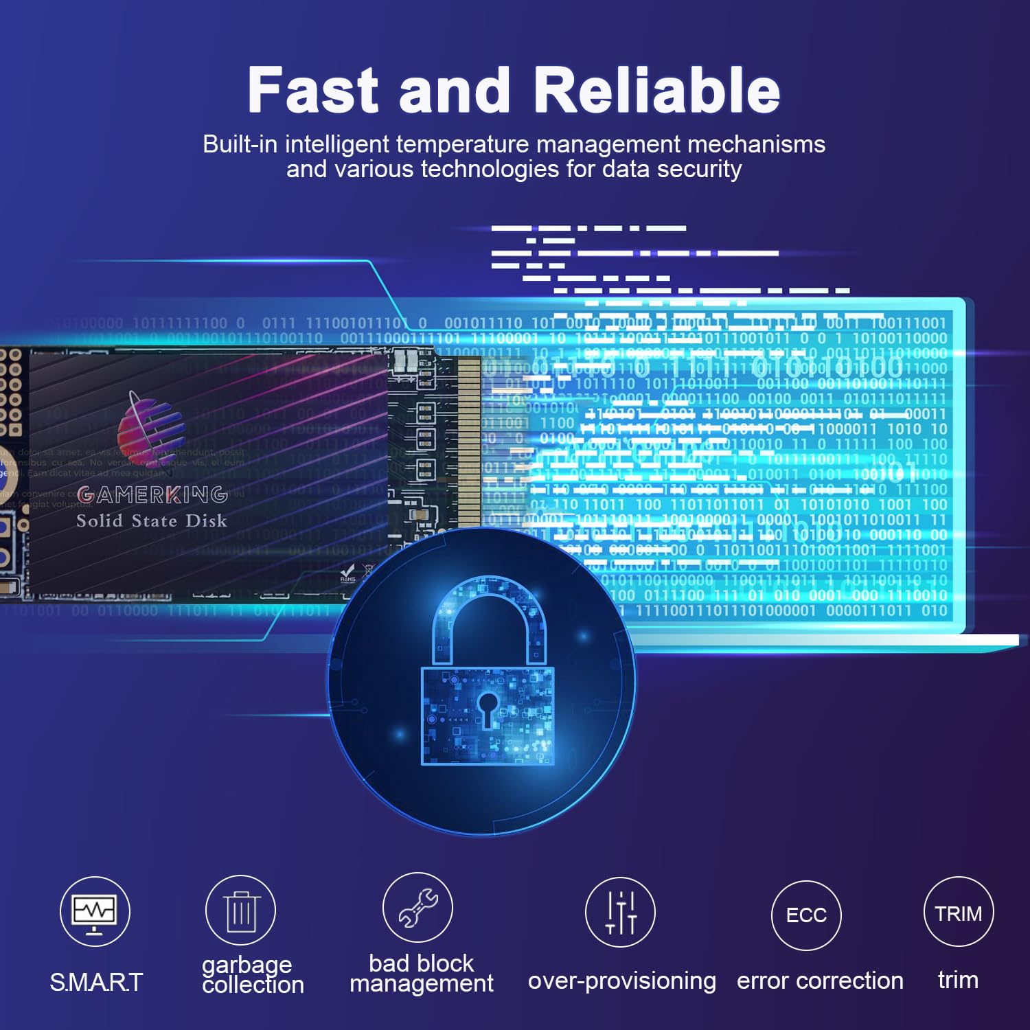 Gamerking 1Tb M.2 2242 Nvme Ssd Pcie Gen3.0 X4 3D Nand Tlc High Performance Internal Solid State Drive M Key 42Mm, Compatible With Desktop Laptop Ultrabook Tablet