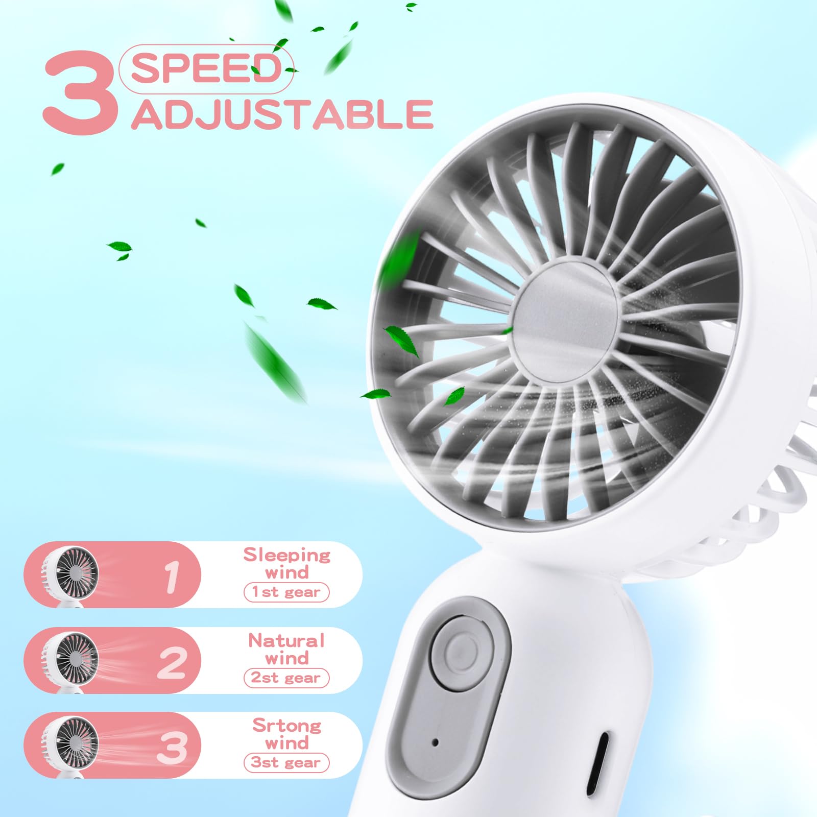 Rossesay 6 Pack Mini Portable Fan Bulk Cute Handheld Fan Lightweight Small Personal Eyelash Fan With 3 Speeds And Usb Rechargeab