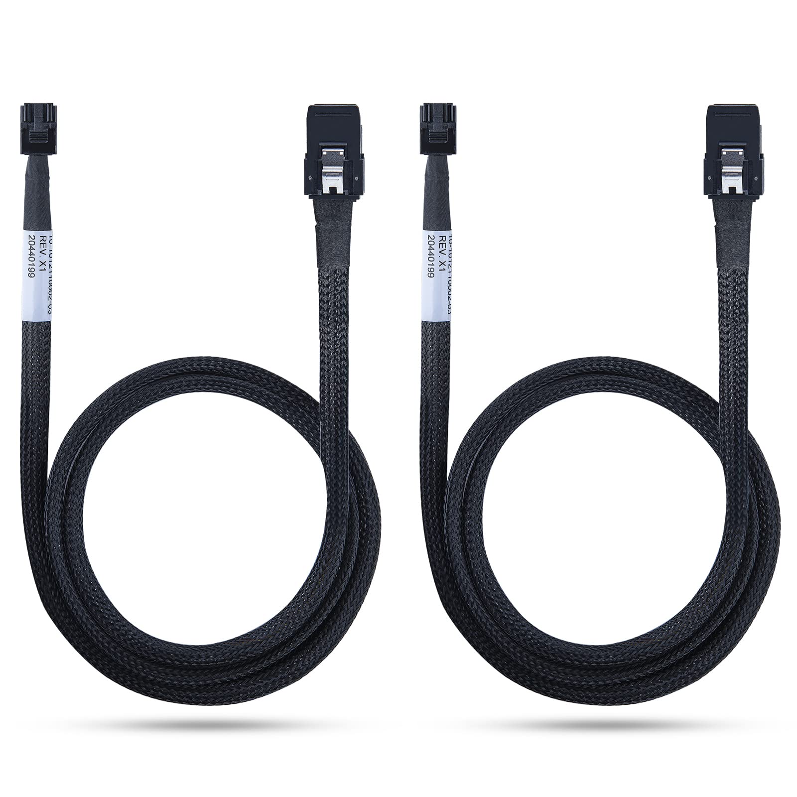 H!Fiber.Com 2 Pack 12G Internal Mini Sas Hd Sff 8643 To Sff 8087 Cable, 1M Internal Mini Sas To Mini Sas Cable, 36 Pin, 100 Ohm,