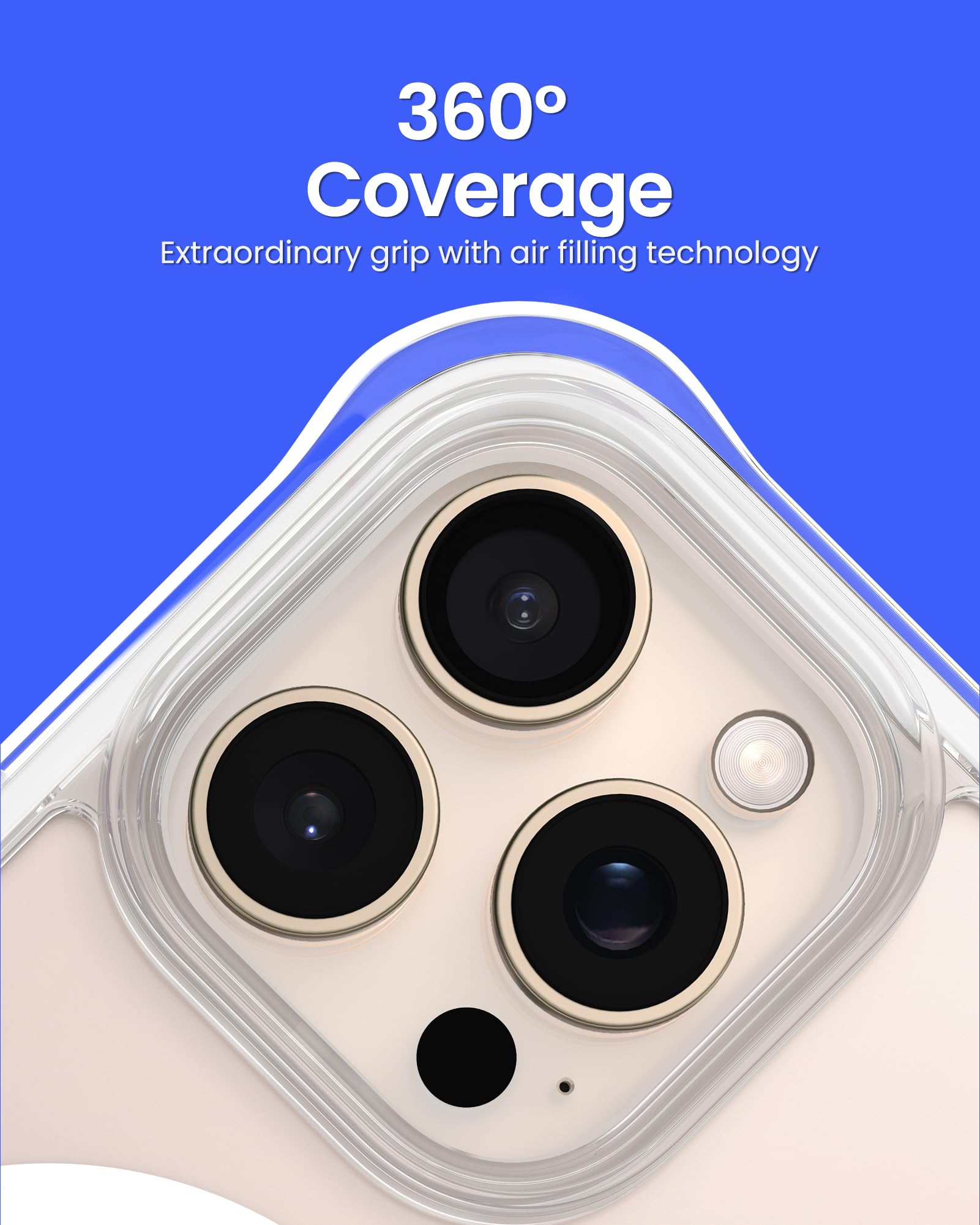 Ornarto Air Case For Iphone 16 Pro Clear, Compatible With Magsafe, Military Grade Drop Protection Cover With Built In Air, White