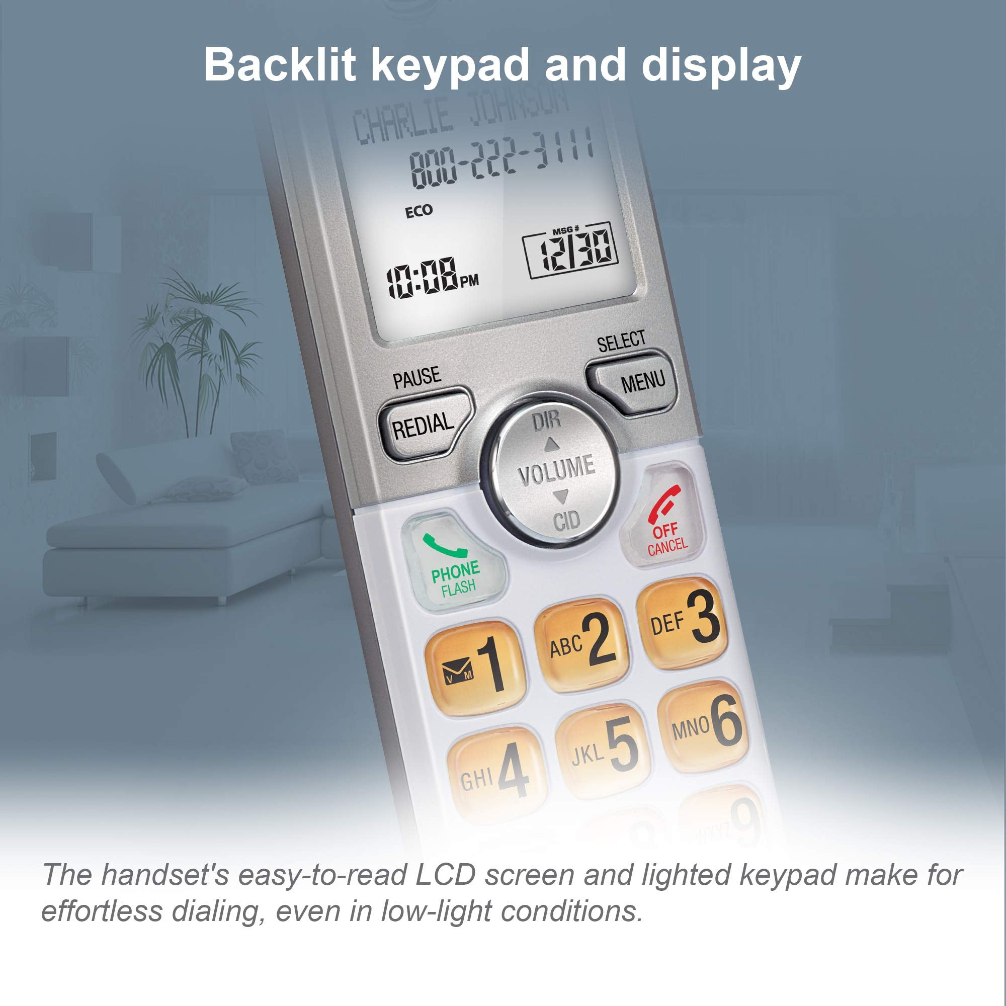 At&T El51103 - Dect 6.0 Cordless Home Phone. Full-Duplex Handset Speakerphone, Backlit Display, Lighted Keypad, Caller Id/Call W