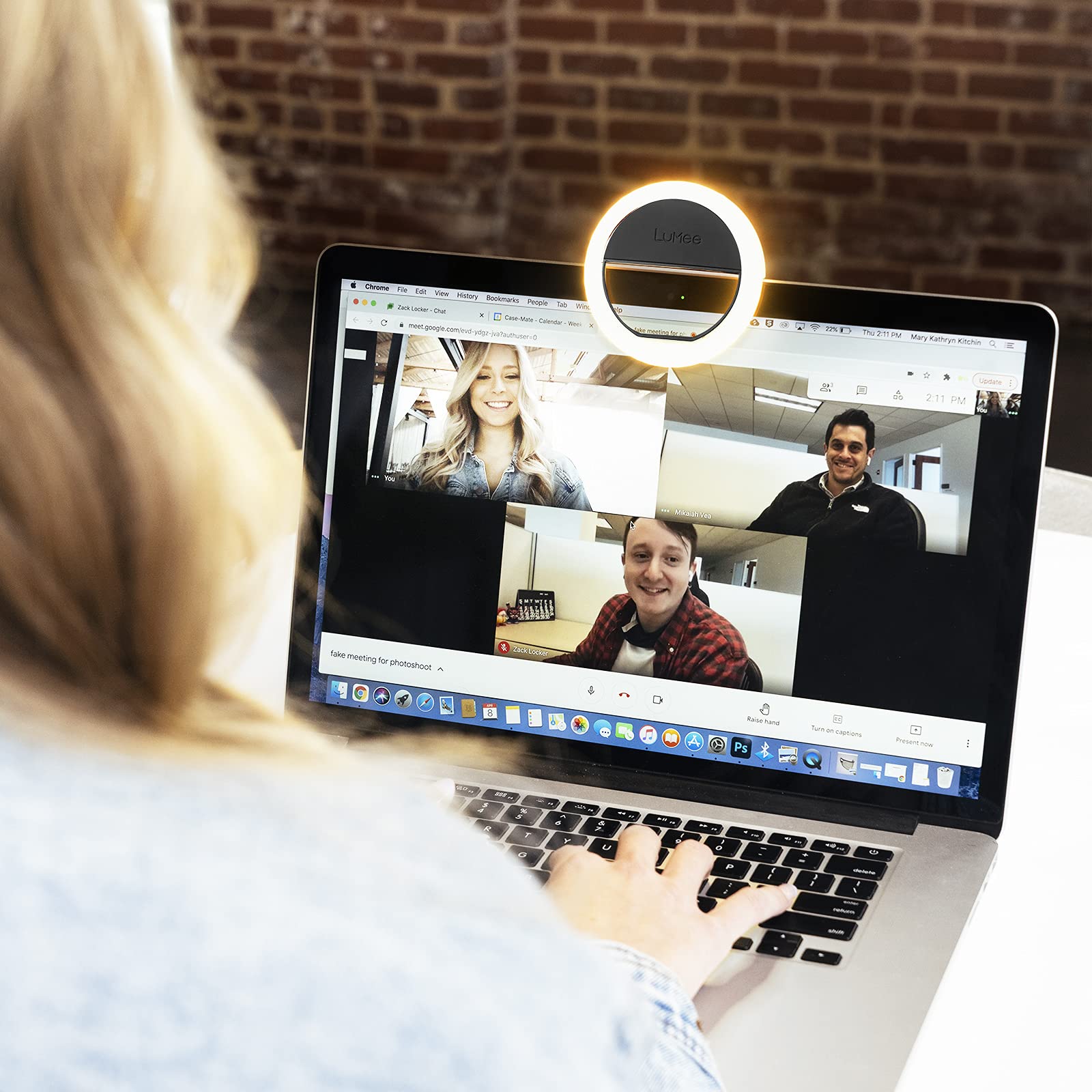 Lumee Studio Clip Light   Led Ring Light For Laptops, Monitors, Smartphones, Tablets   Portable And Rechargeable   Black