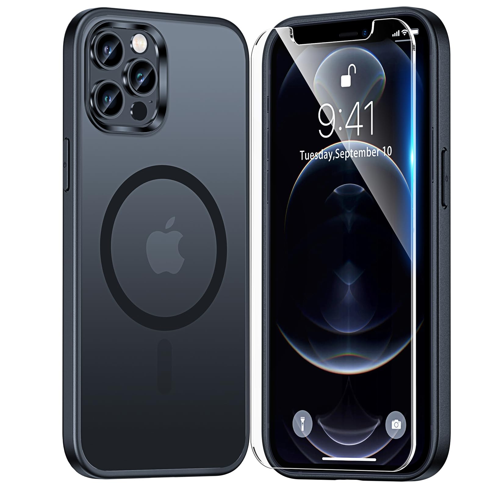 Tauri For Iphone 12 Pro Max Case, Compatible With Magsafe, [Military Grade Protection] With 2X Screen Protectors, Slim Matte Cas