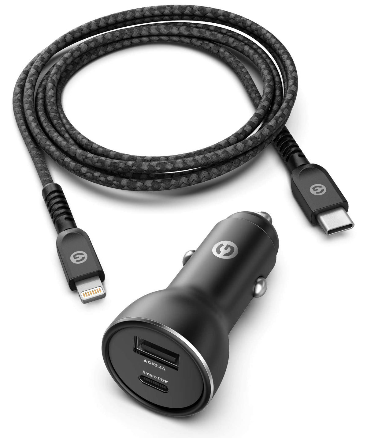 Pd Compatible With Iphone 12/13/14 Car Charger   Apple Certified Usb C To Lightning Cable (Ultra Fast Charging) Dual Port Vehicl