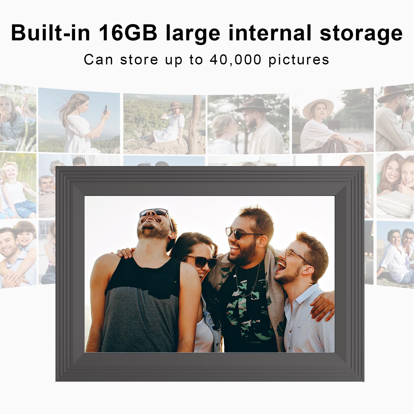 Forc Digital Picture Frame Wifi 10.1 Inch Digital Photo Frame With Ips Hd Touch Screen, Electronic Picture Frame, Auto Rotate, E