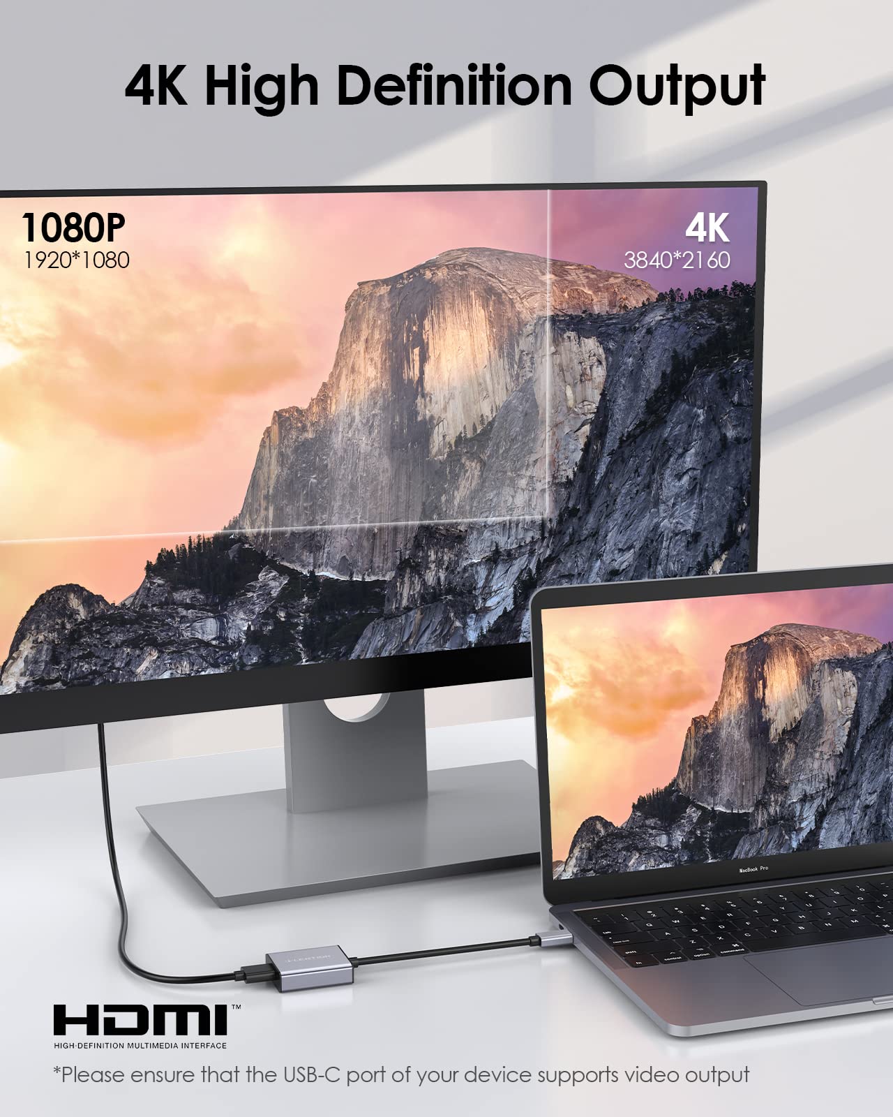 Lention Usb C To 4K Hdmi Digital Av Adapter, Thunderbolt 3 To Hdmi Adapter, For 2023 2016 Macbook Pro, New Mac Air/Ipad/Surface,