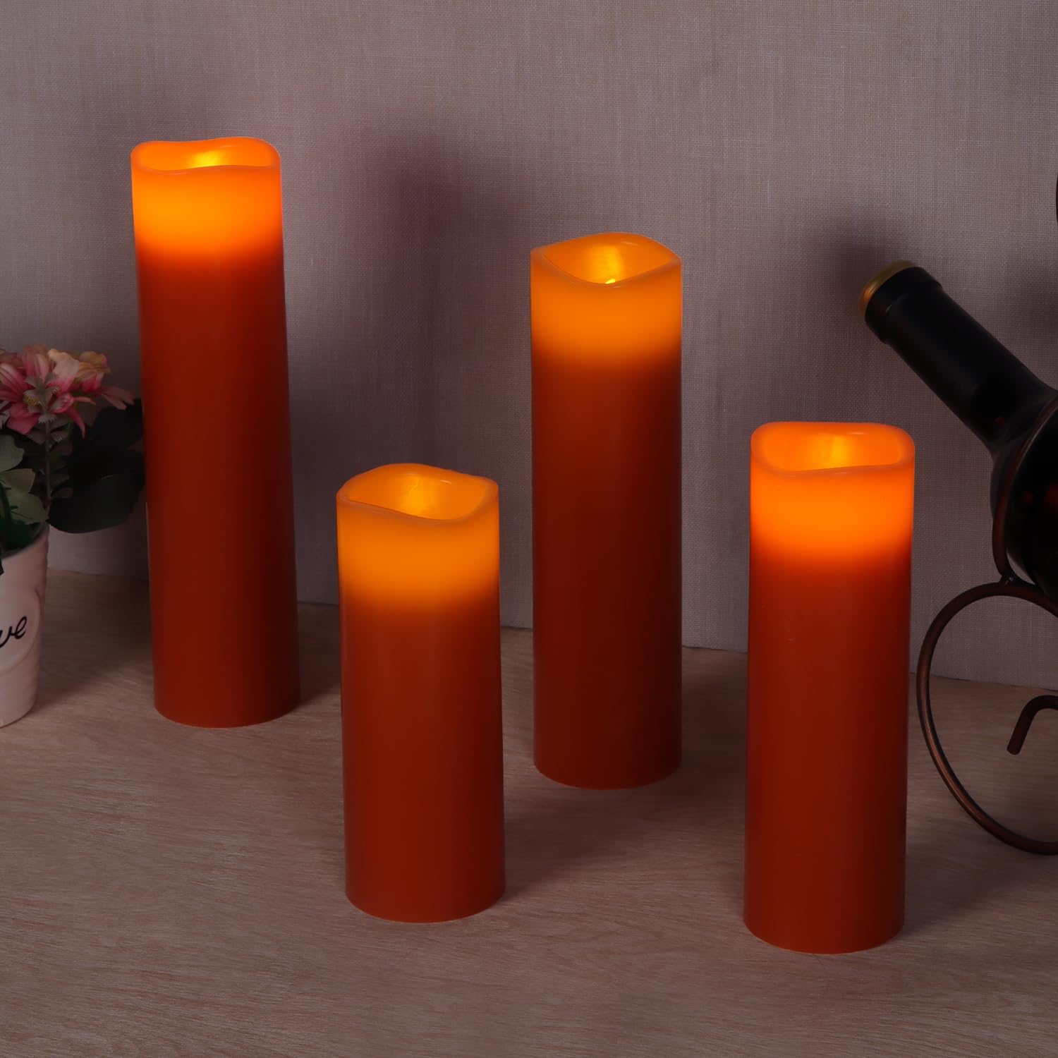 Vinkor Flameless Candles Battery Operated Candles Real Wax Pillar Led Candles With 10 Key Remote And Cycling 24 Hours Timer (Ora