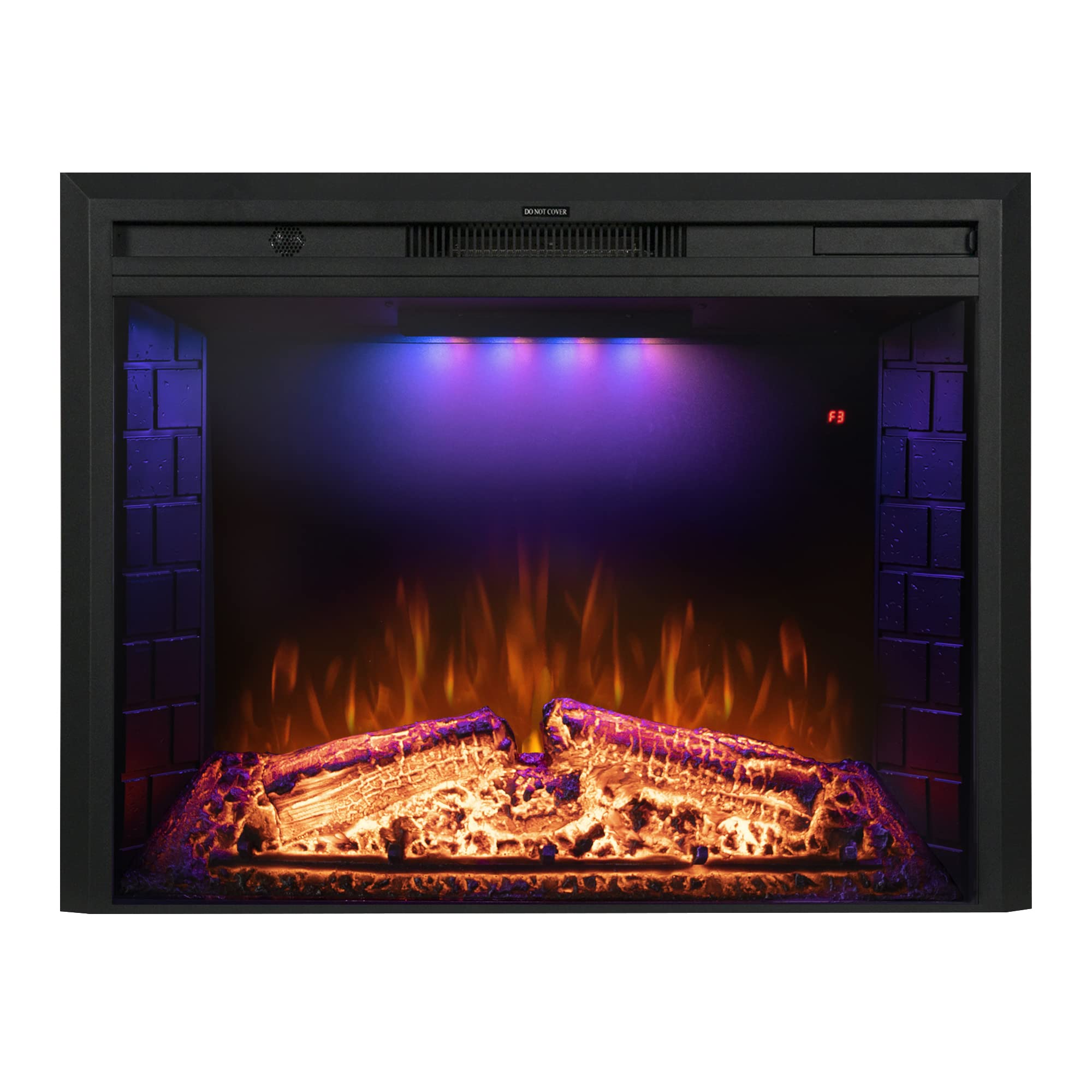Benrocks 33'' Electric Fireplace Inserts, Recessed & Built In Wall Electric Fireplace Heater With Fire Crackling Sound, Adjustab