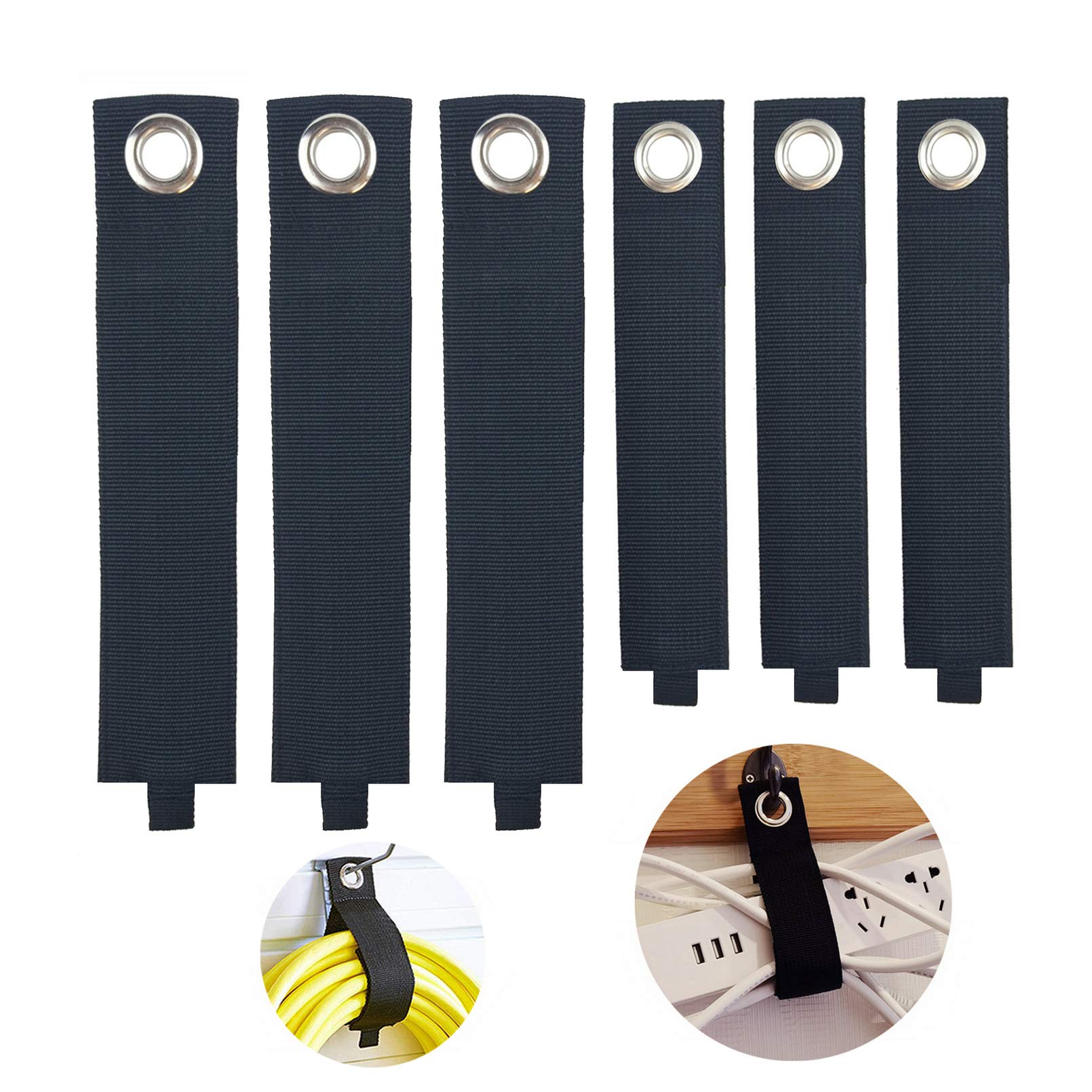 Yiwerder Heavy Duty Storage Straps, 6 Assorted Pack 3M/3L, Hook And Loop Adjustable Strap Holder, Extension Cord Organizer Hange
