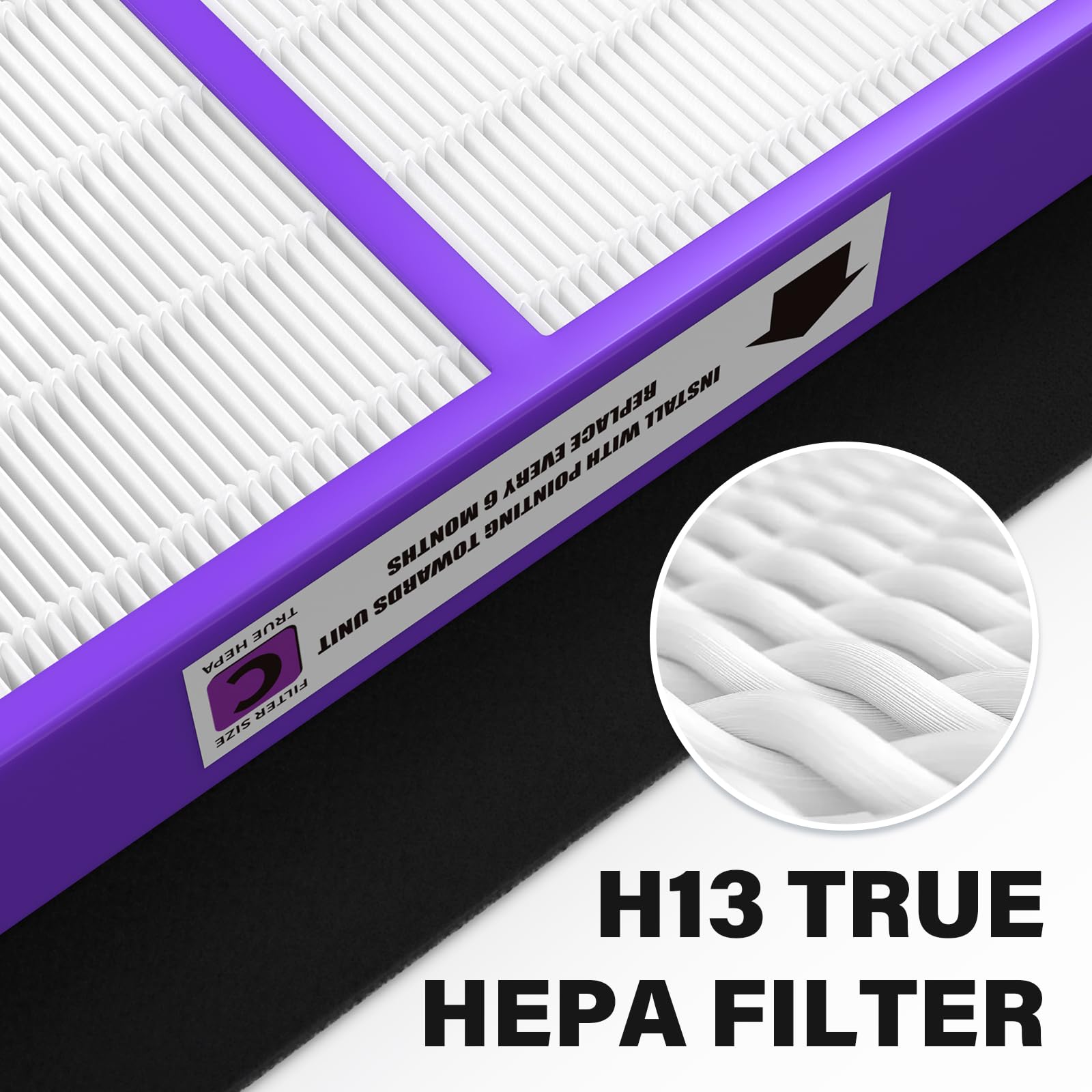 FMDZFL True HEPA Replacement Filter FLT5250PT for G-Guardian Air Purifier, 2 Pack, Includes 6 Carbon Pre-Filters, Compatible with Models AC5250PT