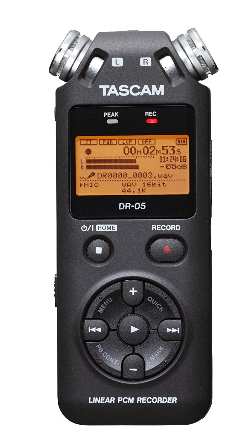 Tascam Portable Studio Recorder, Black, 7.5 X 2.4 X 1.2 Inches (Dr 05V2)