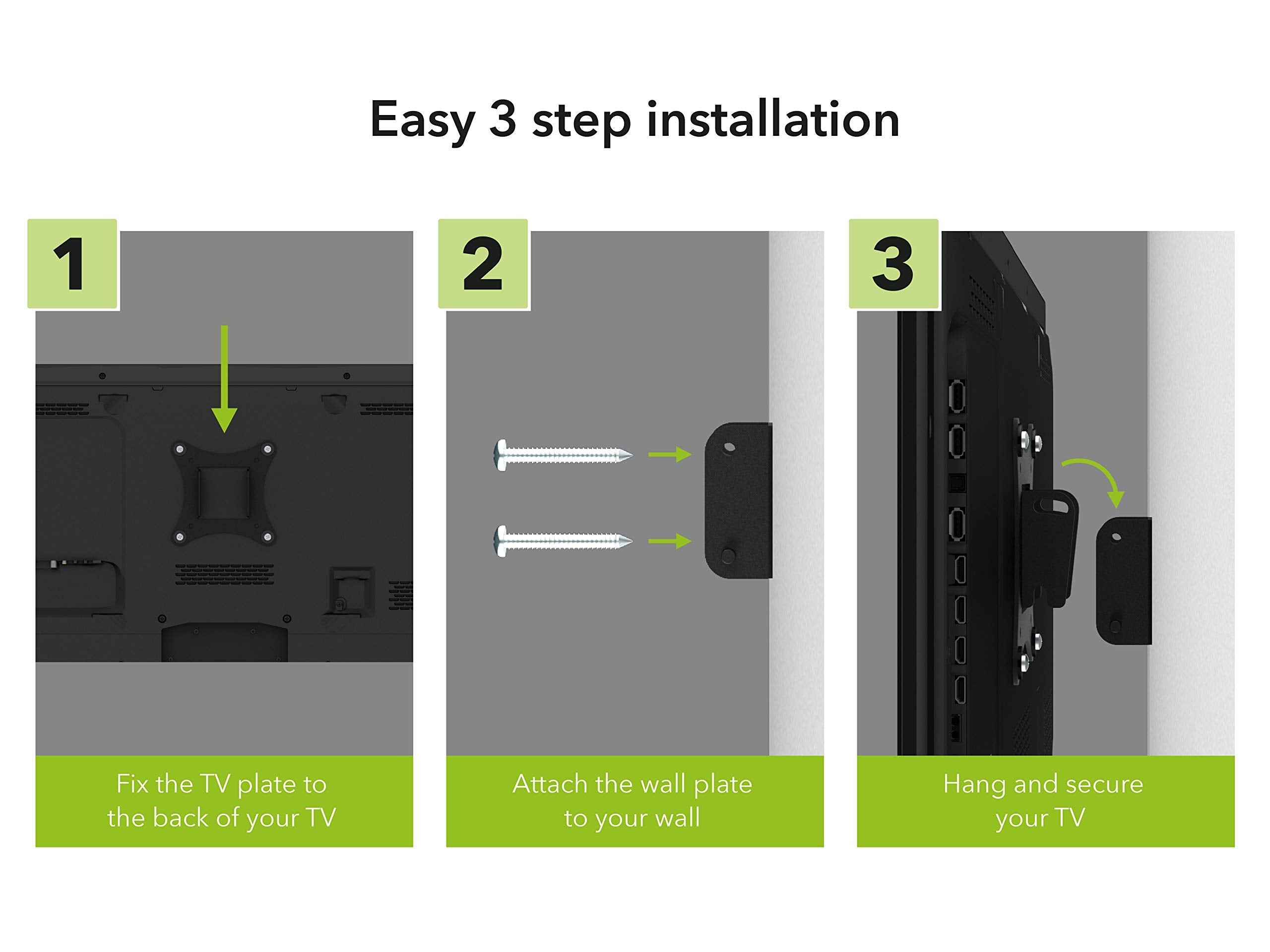 Avf El101B A Adjustable Tilt Low Profile Tv Mount For 12 Inch To 25 Inch Tv Or Monitor, Black, Universal Tv Wall Mounting Bracket, Vesa 50 X 50 To 100 X 100, Easy To Install, All Hardware Included