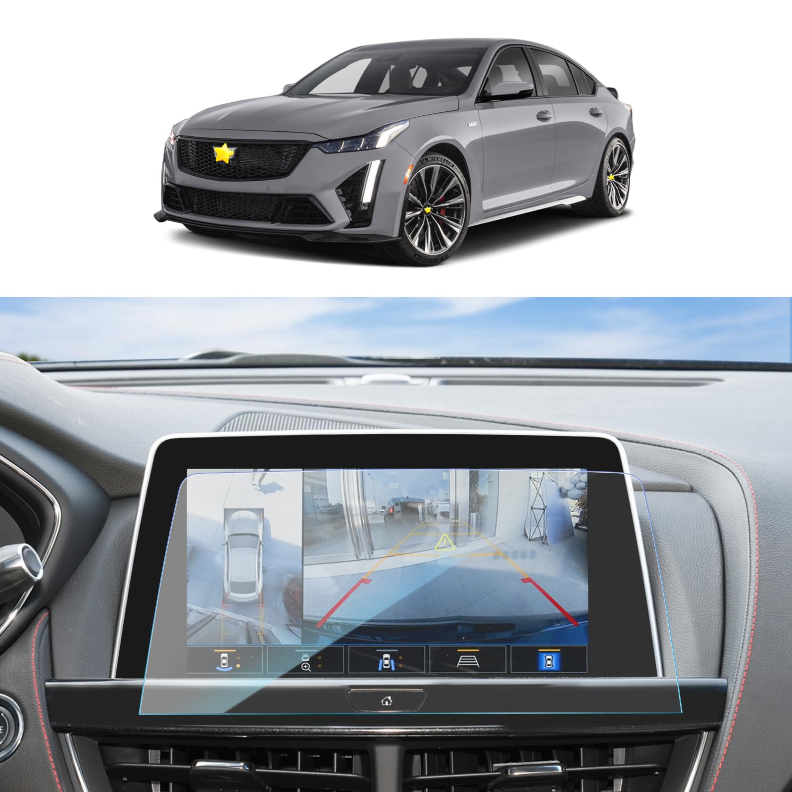 Sktu For 2024 Cadillac Ct5 Screen Protector For 2020 2024 Cadillac Ct5 10 Inch Navigation Cadillac Ct5 2024 Accessories Tempered Glass Hd Clear