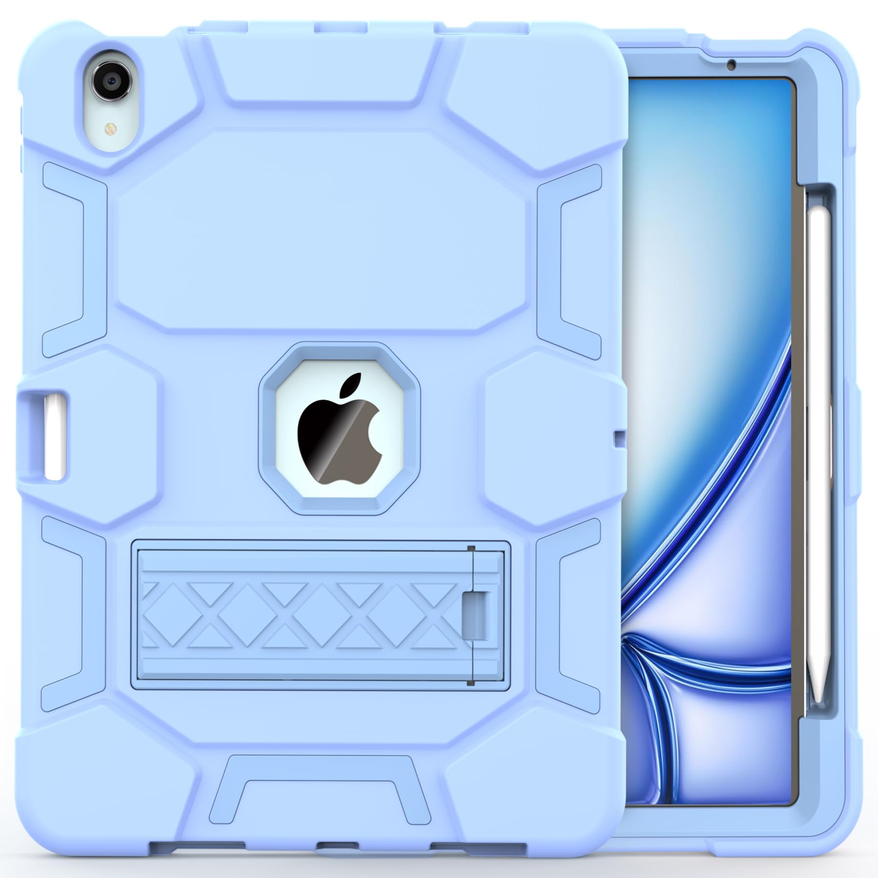 Ccmao For Ipad Air 11 Inch 2024 Case & Ipad Air 5Th/4Th Gen 10.9 Inch 2022/2020 With Pencil Holder And Kickstand, Heavy Duty Sho