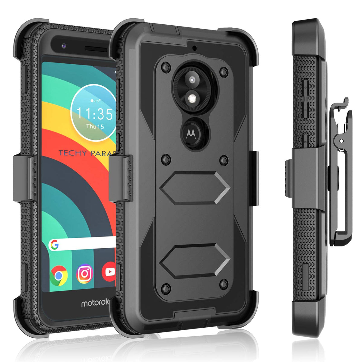 Tekcoo Holster Clip Case For Moto E5 Play/Motorola Moto E5 Go/Moto E5 Cruise [Tshell] Shock Absorbing [Built In Screen] Swivel L