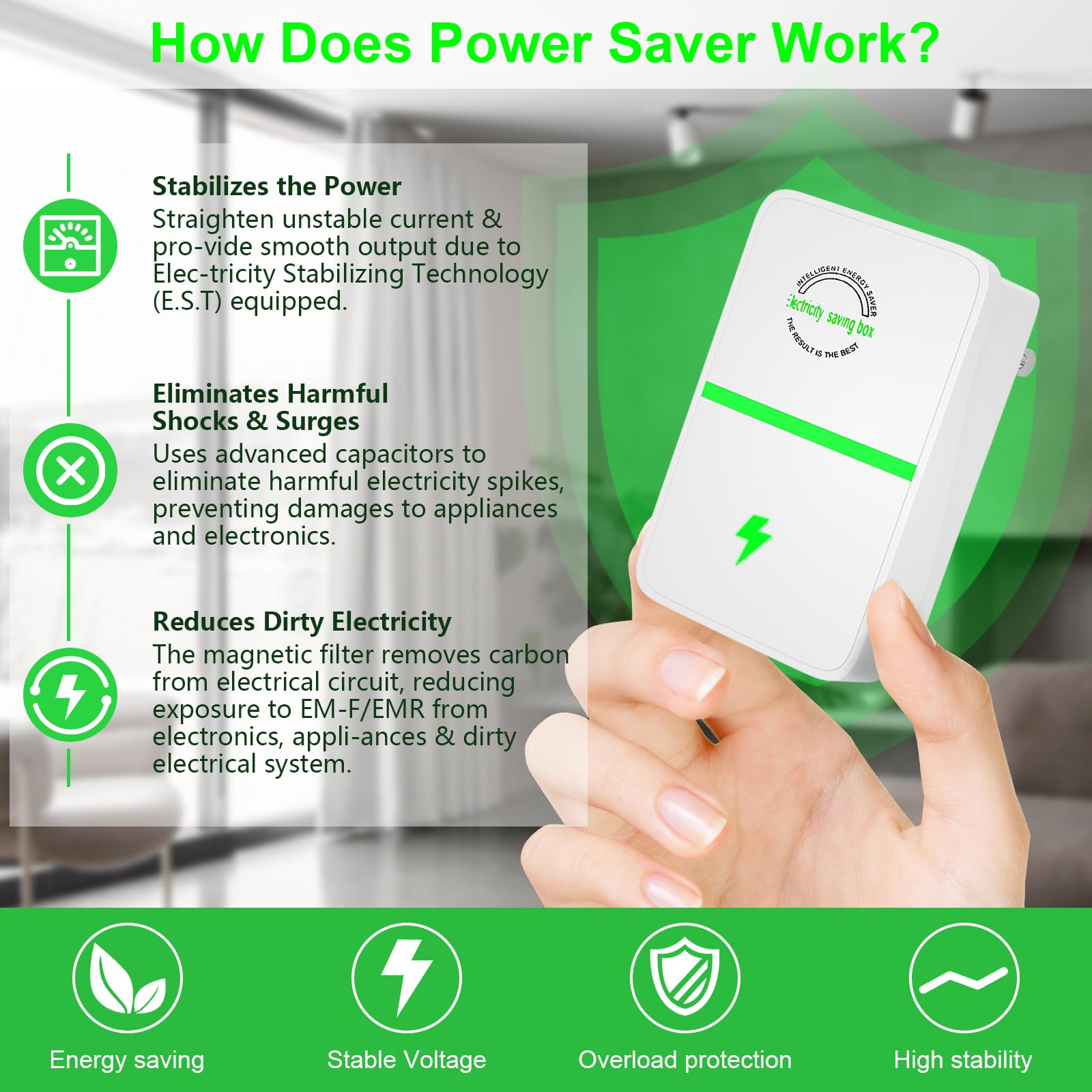 Stopwatt Energy Saving Device, Pro Power Saver 6Pack, Stop Watt Energy Saver, Eletricity Saving Box, Household Energy Savers Plu