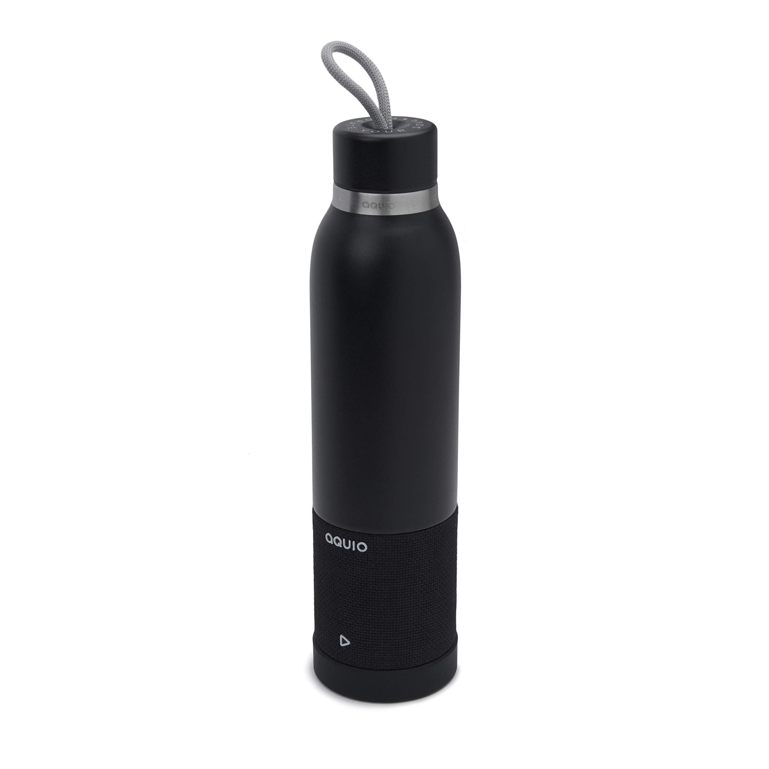 Aquio Ibtb2Bb Double Wall Steel Insulated Hydration Bottle With Rechargeable Bluetooth Wireless Speaker, Powered By Ihome, Midni