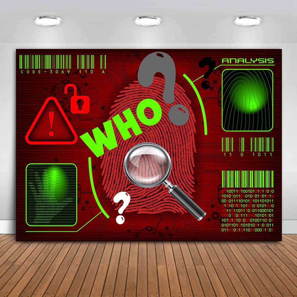 Detective Backdrop Police Mystery Investigation Analysis Photography Background 7X5Ft Top Secret Birthday Party Baby Shower Supp